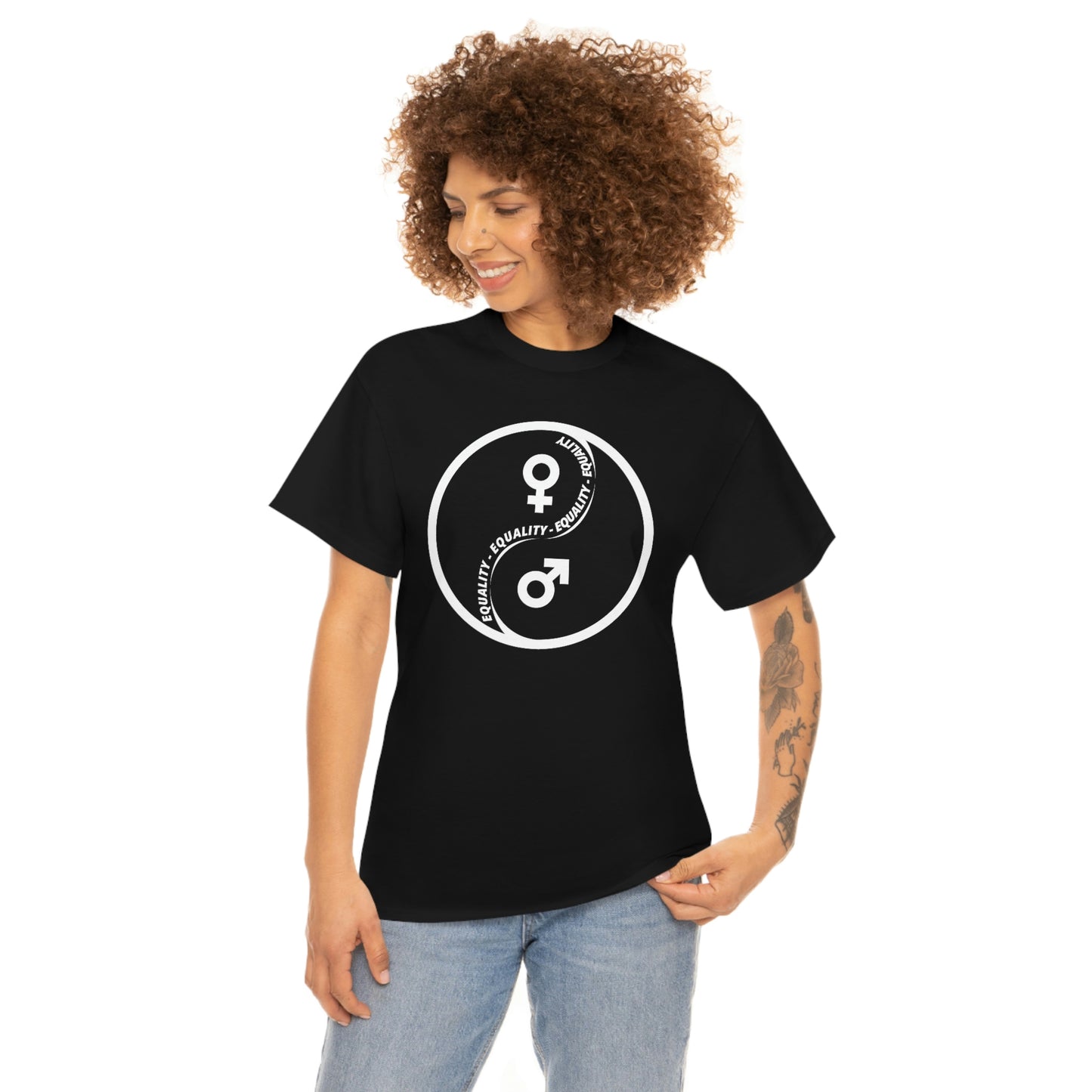 Yin Yang Equality - Gender Equality - Unisex Heavy Cotton Tee