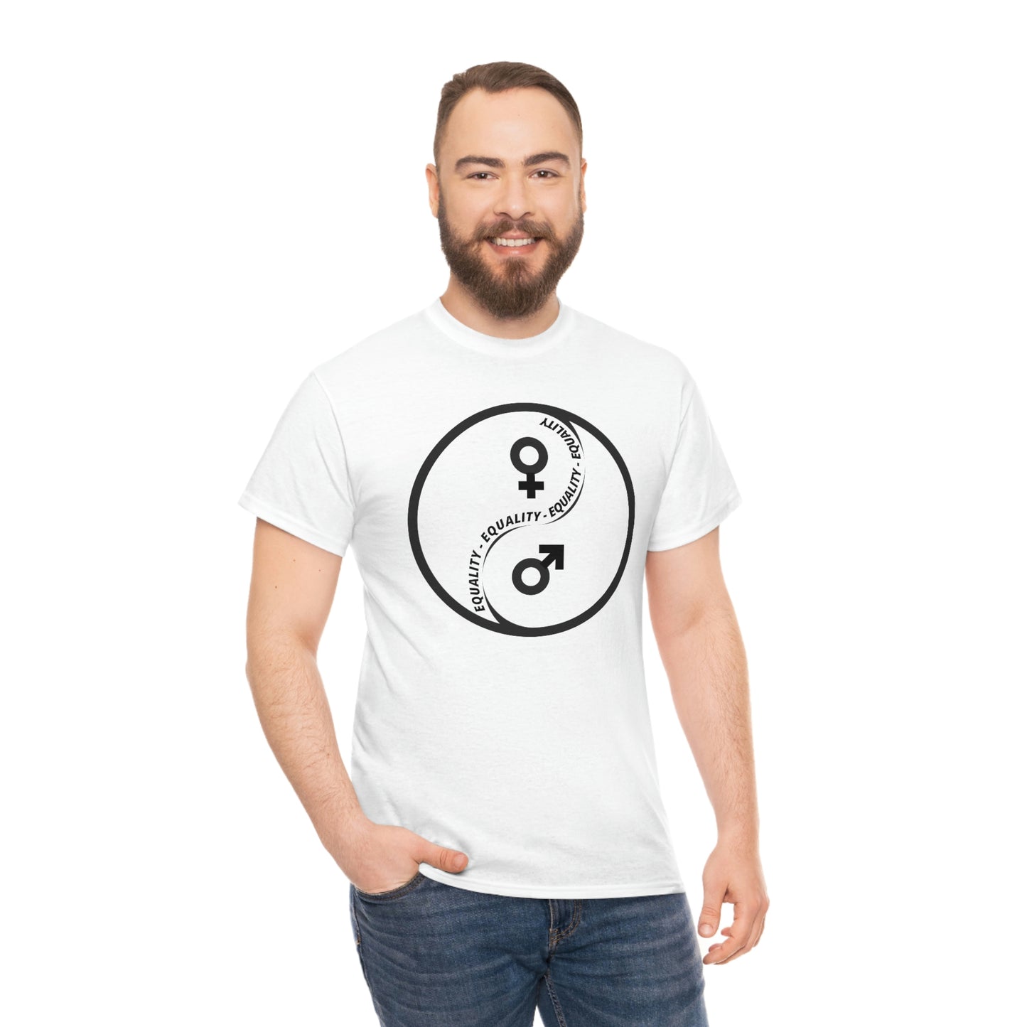 Yin Yang Equality - Gender Equality - Unisex Heavy Cotton Tee