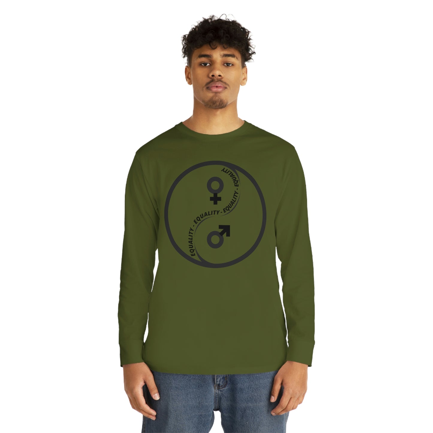 Yin Yang Equality - Gender Equality Men's - Long Sleeve Crewneck Tee
