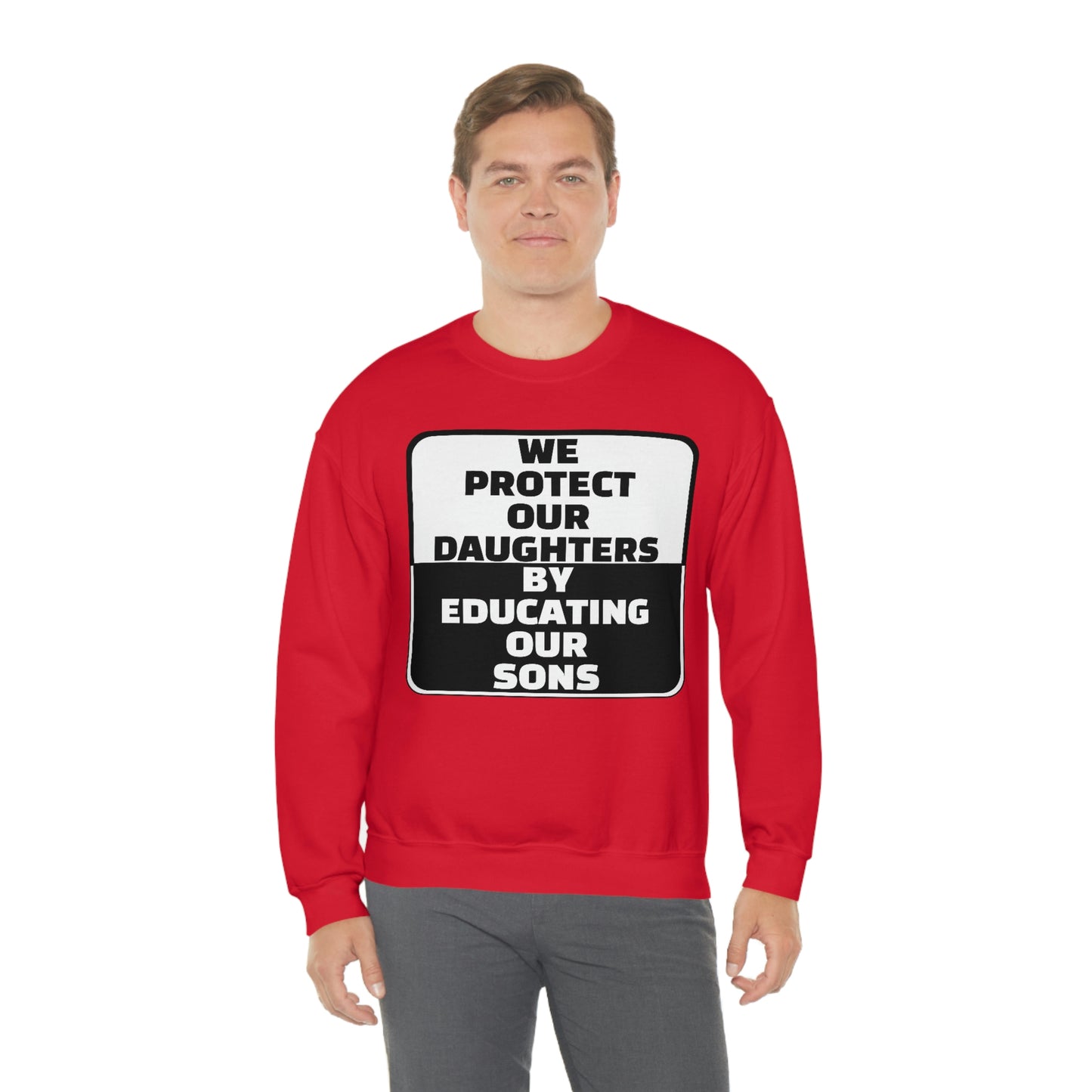 Educate our Sons - Gender Equality - Unisex Heavy Blend™ Crewneck Sweatshirt
