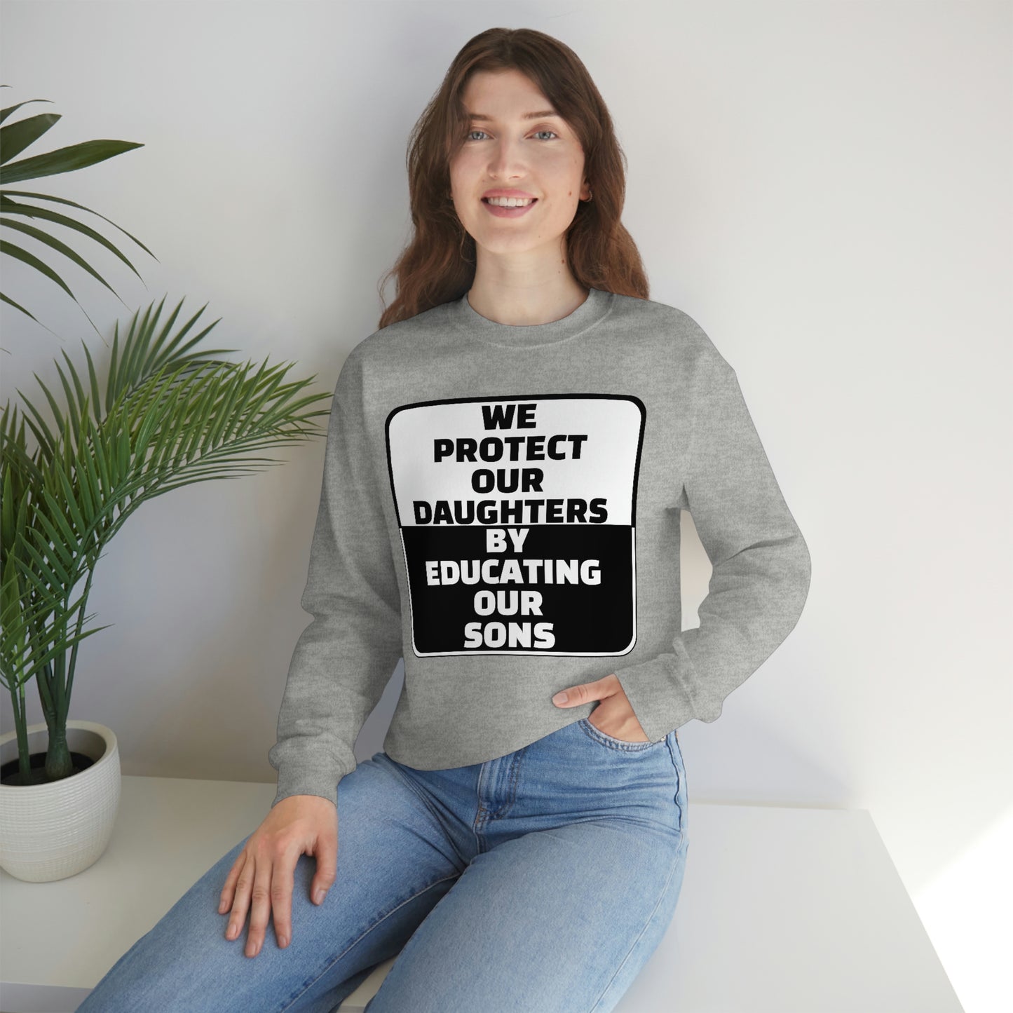 Educate our Sons - Gender Equality - Unisex Heavy Blend™ Crewneck Sweatshirt