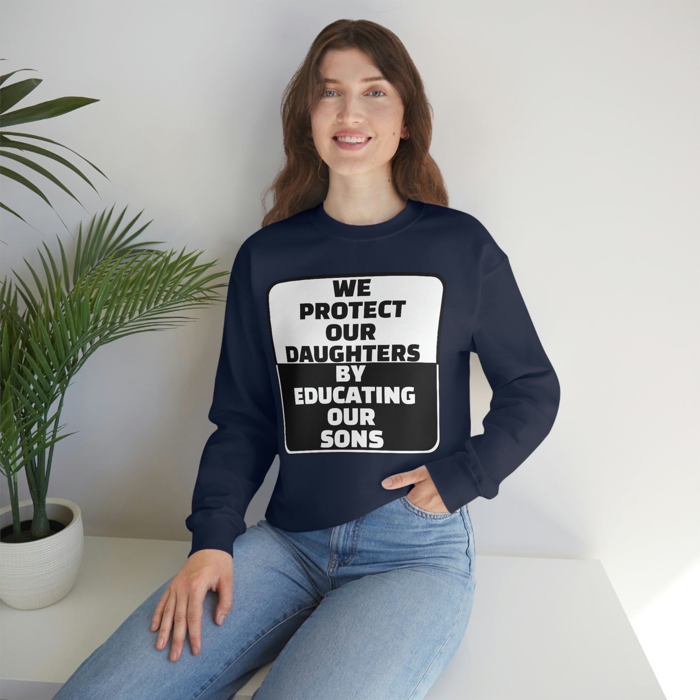 Educate our Sons - Gender Equality - Unisex Heavy Blend™ Crewneck Sweatshirt