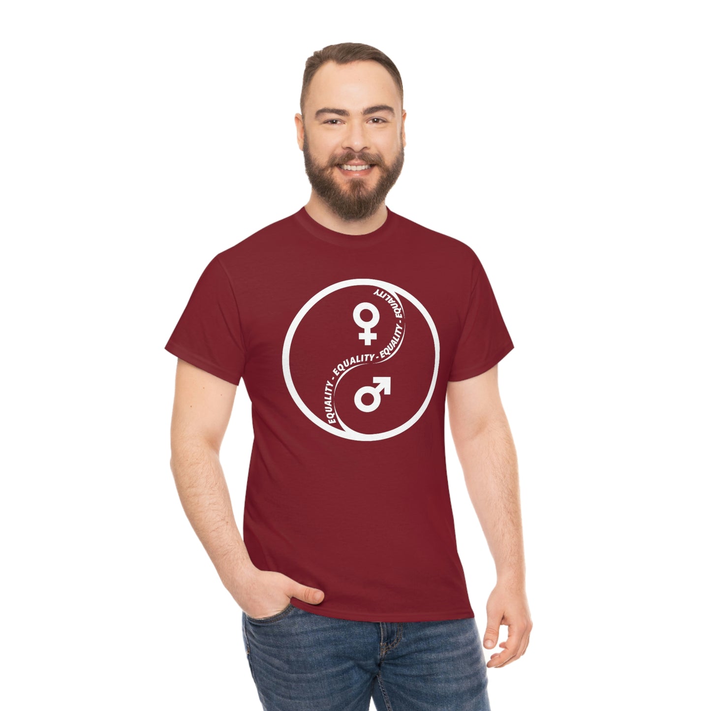 Yin Yang Equality - Gender Equality - Unisex Heavy Cotton Tee