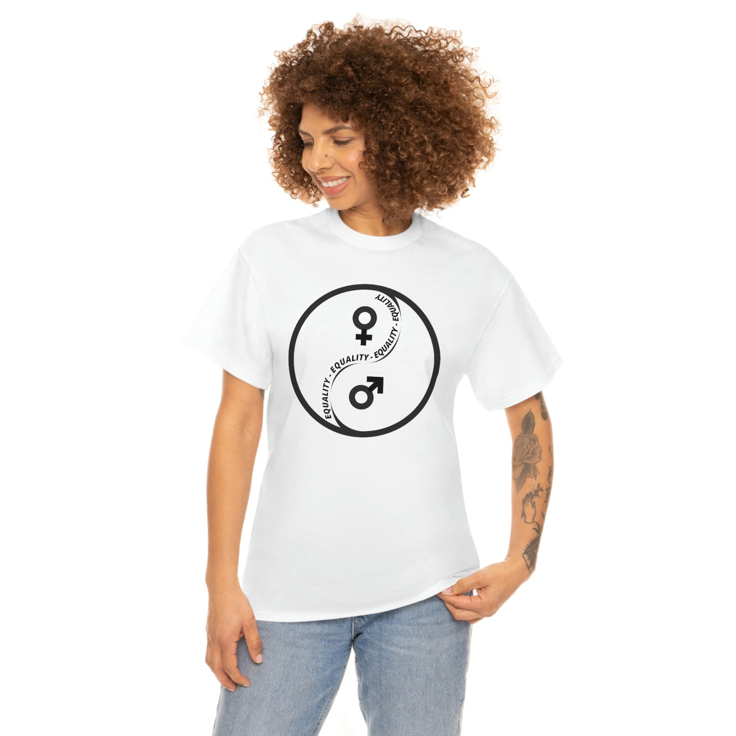 Yin Yang Equality - Gender Equality - Unisex Heavy Cotton Tee