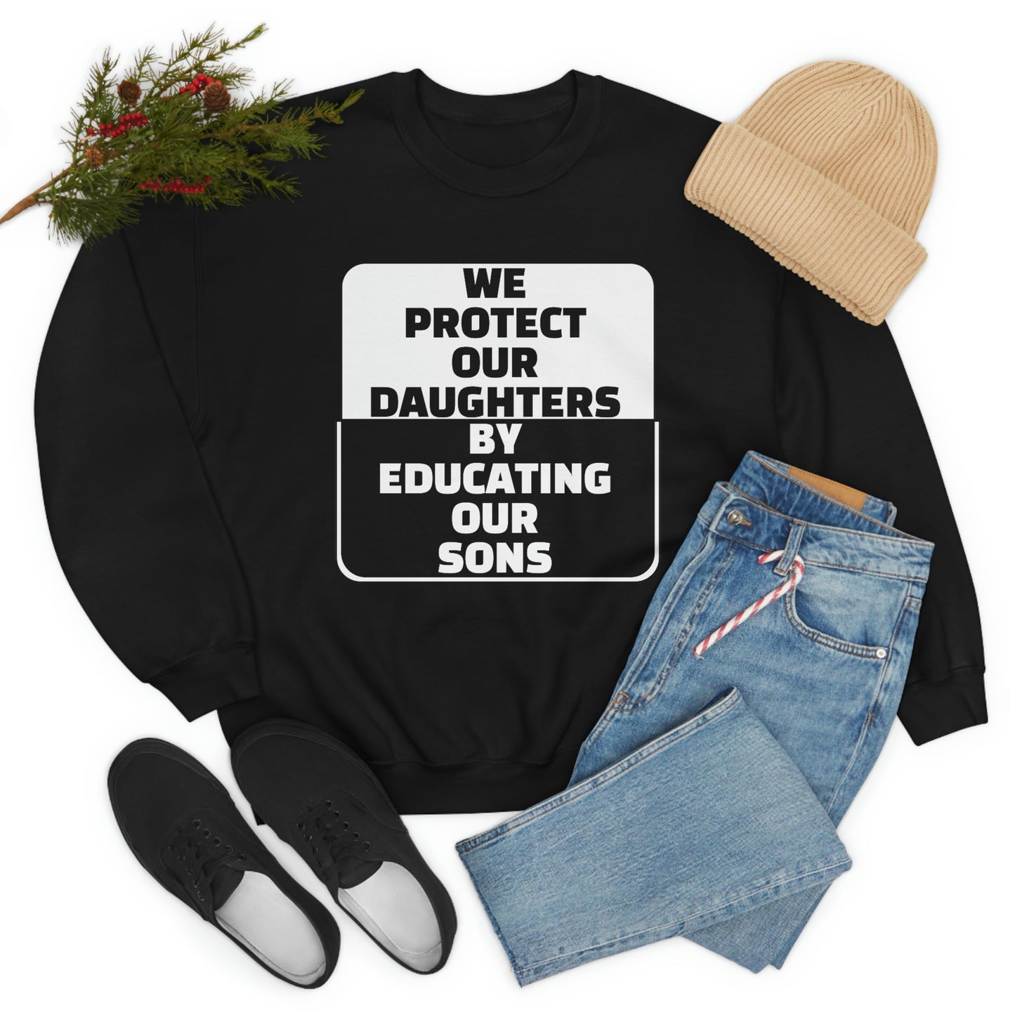 Educate our Sons - Gender Equality - Unisex Heavy Blend™ Crewneck Sweatshirt