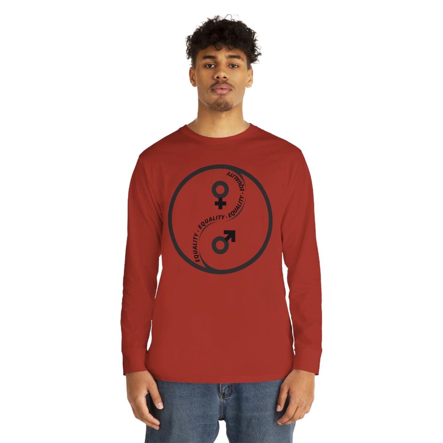 Yin Yang Equality - Gender Equality Men's - Long Sleeve Crewneck Tee
