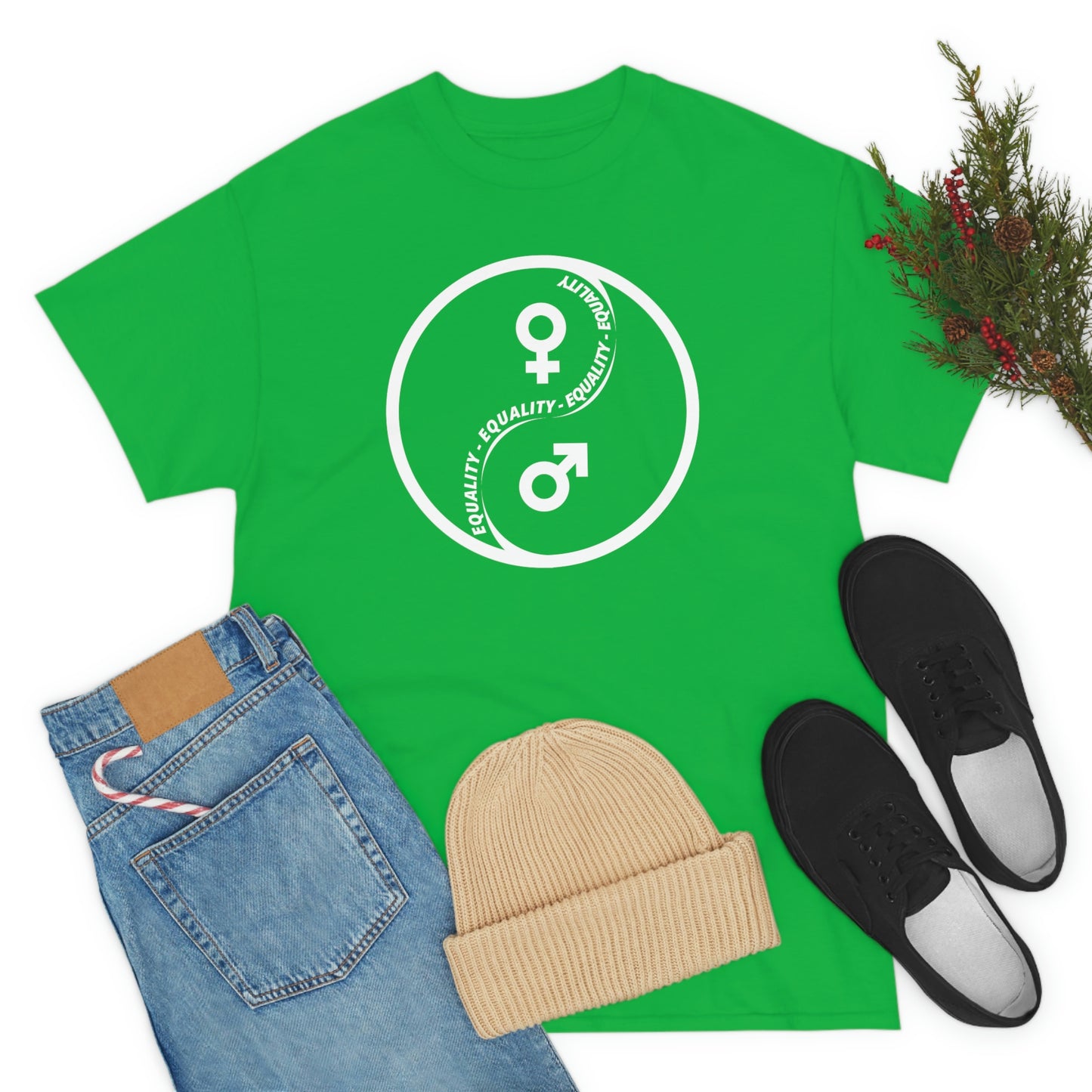 Yin Yang Equality - Gender Equality - Unisex Heavy Cotton Tee