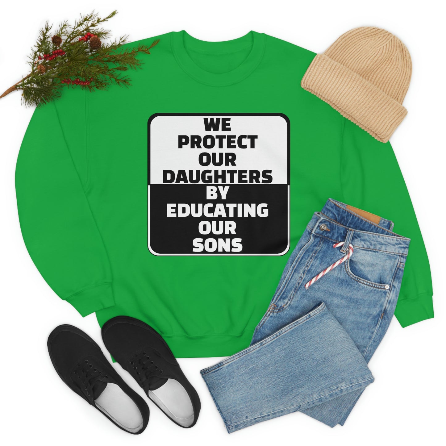 Educate our Sons - Gender Equality - Unisex Heavy Blend™ Crewneck Sweatshirt