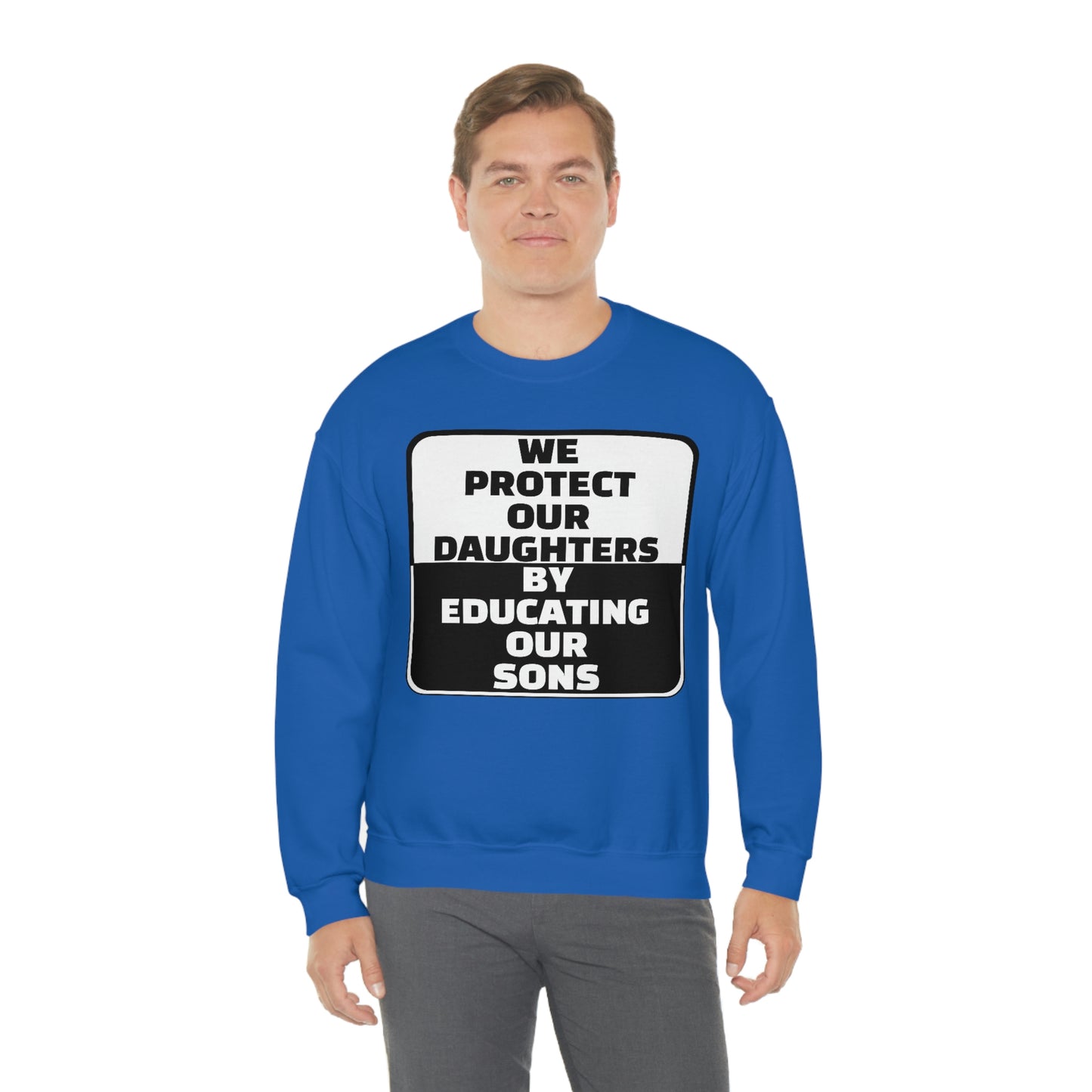 Educate our Sons - Gender Equality - Unisex Heavy Blend™ Crewneck Sweatshirt