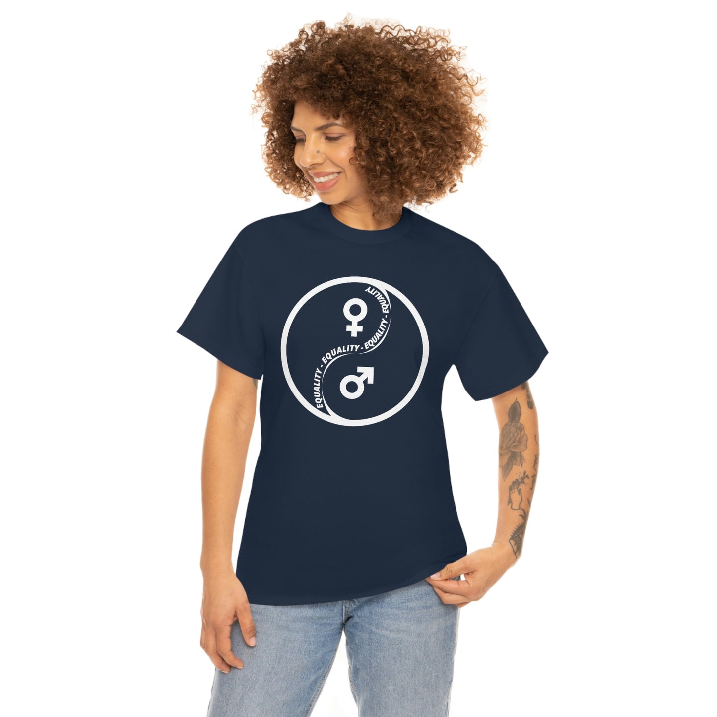 Yin Yang Equality - Gender Equality - Unisex Heavy Cotton Tee
