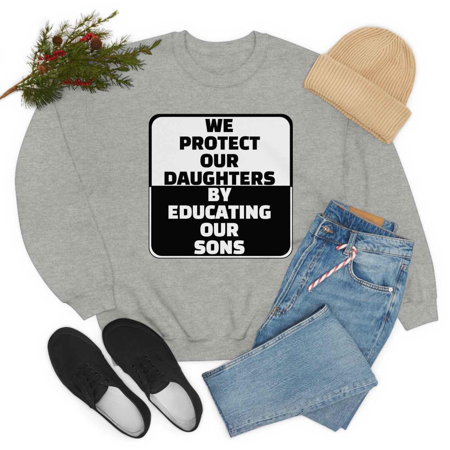 Educate our Sons - Gender Equality - Unisex Heavy Blend™ Crewneck Sweatshirt