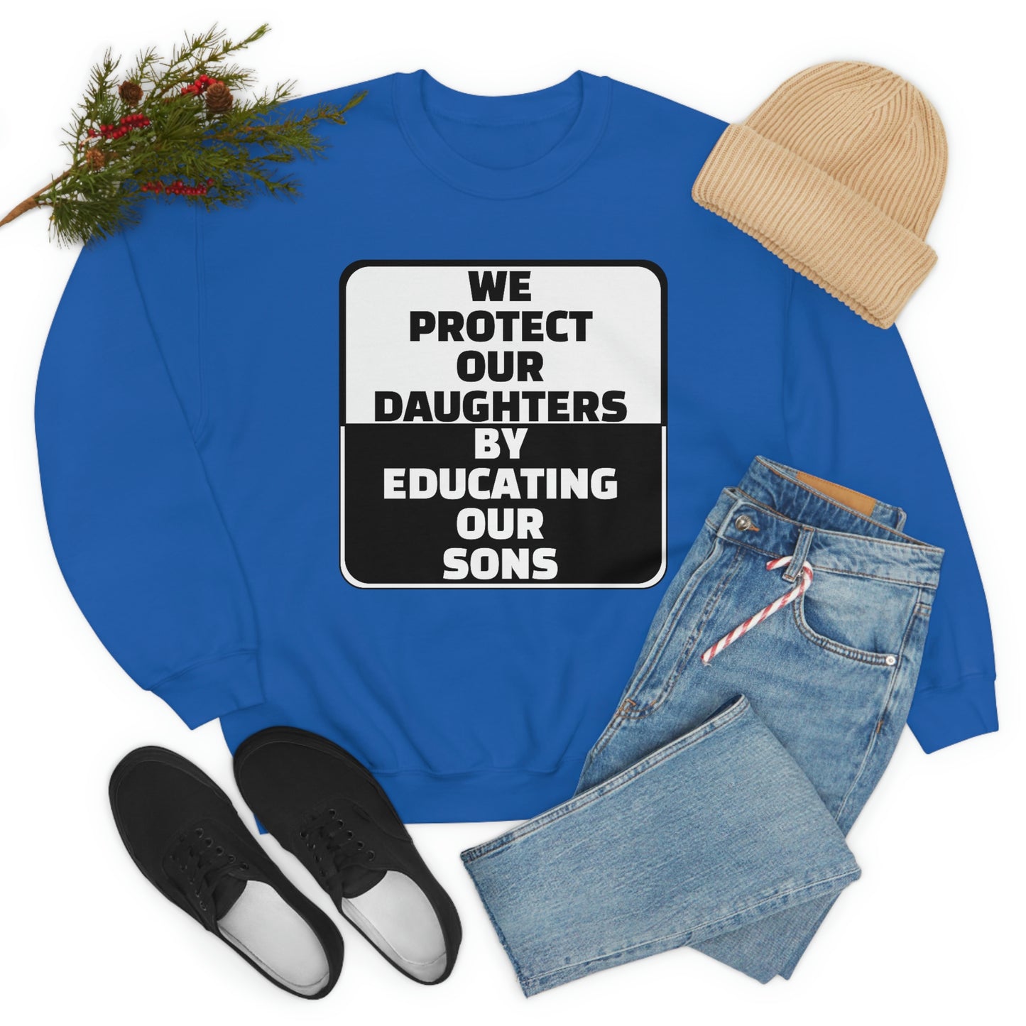 Educate our Sons - Gender Equality - Unisex Heavy Blend™ Crewneck Sweatshirt