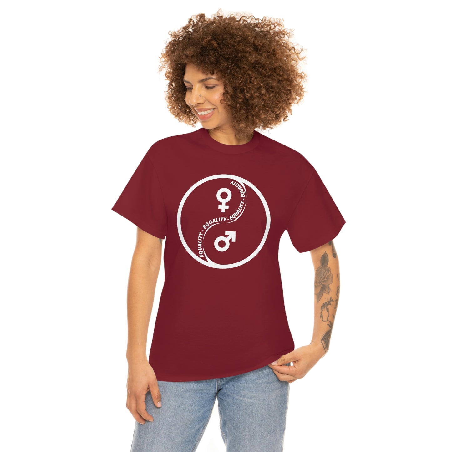 Yin Yang Equality - Gender Equality - Unisex Heavy Cotton Tee
