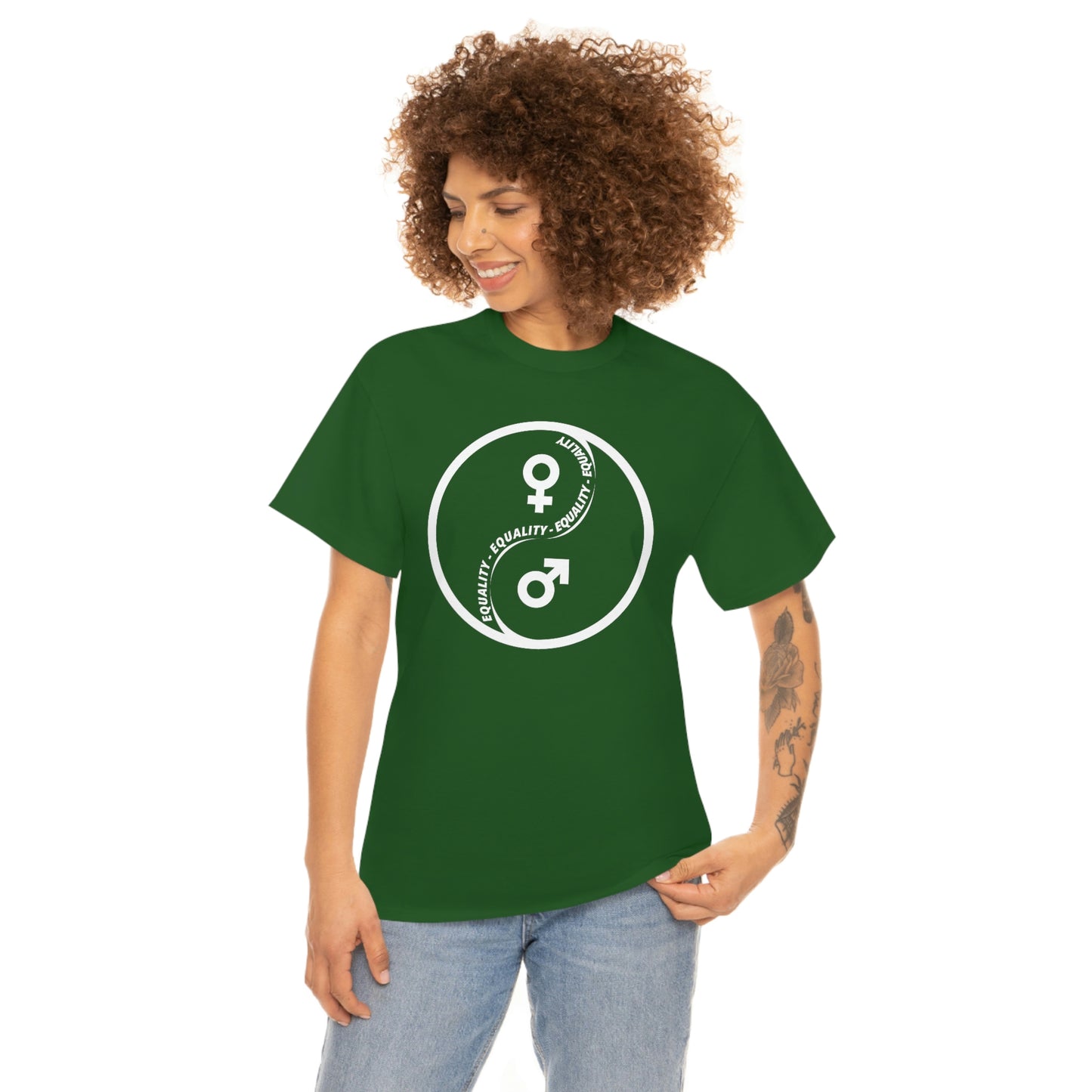 Yin Yang Equality - Gender Equality - Unisex Heavy Cotton Tee