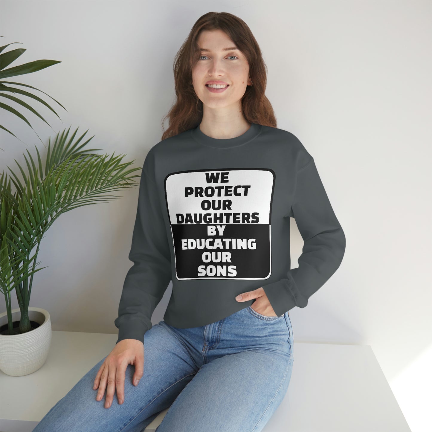 Educate our Sons - Gender Equality - Unisex Heavy Blend™ Crewneck Sweatshirt