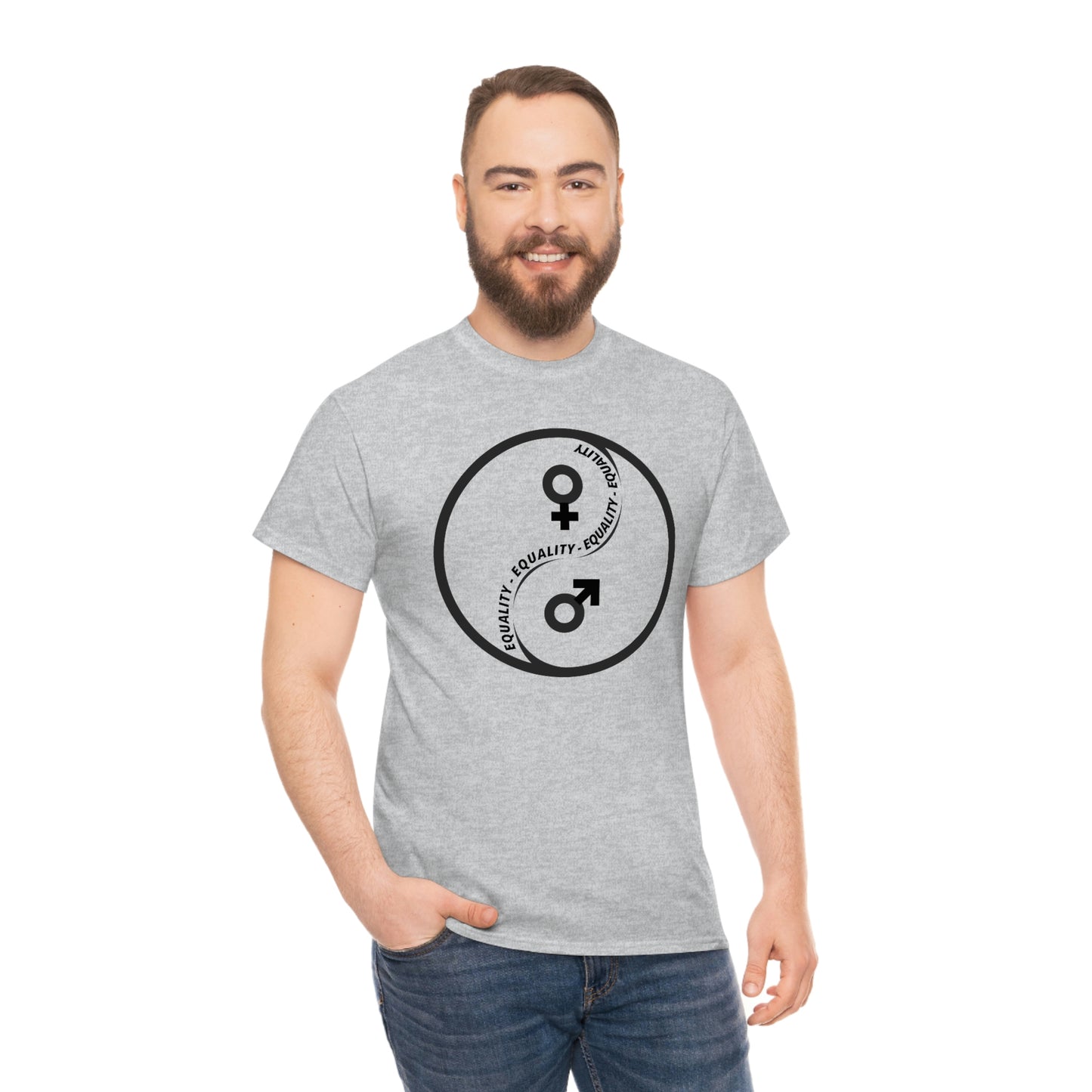 Yin Yang Equality - Gender Equality - Unisex Heavy Cotton Tee
