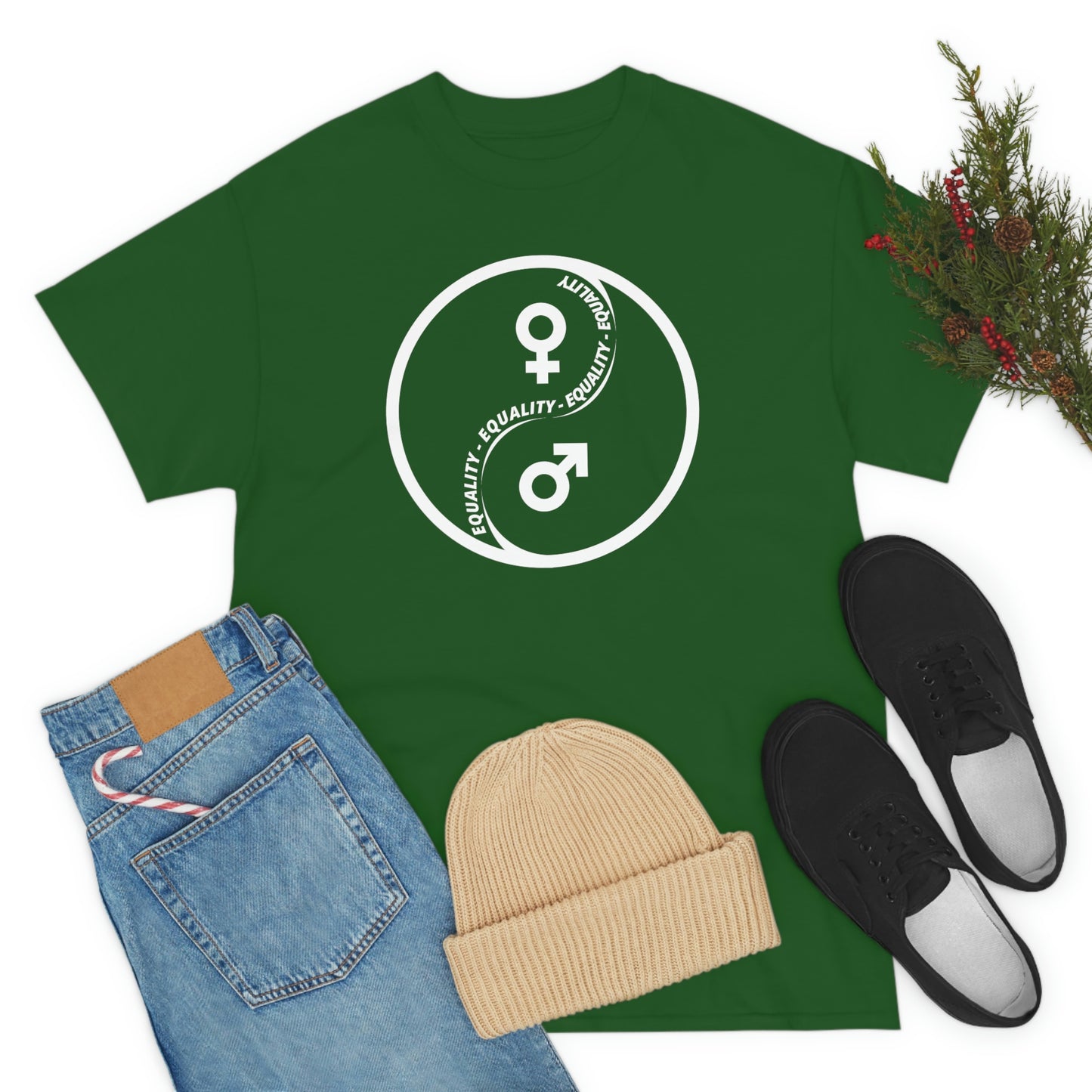 Yin Yang Equality - Gender Equality - Unisex Heavy Cotton Tee
