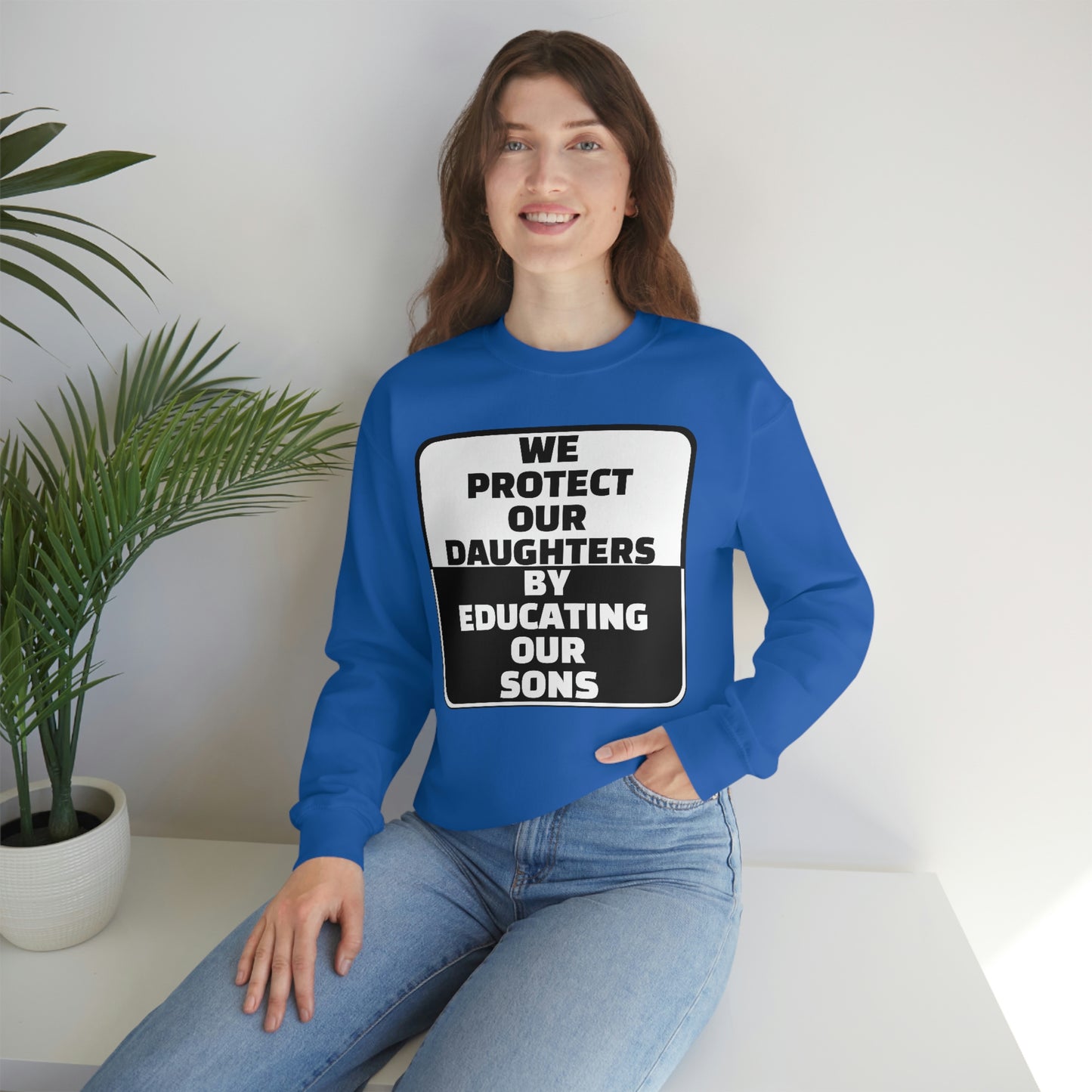 Educate our Sons - Gender Equality - Unisex Heavy Blend™ Crewneck Sweatshirt