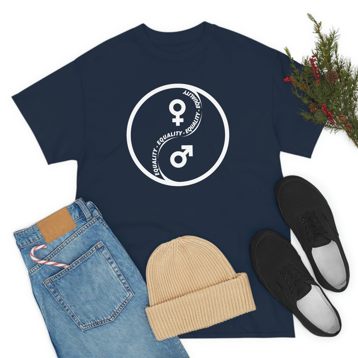 Yin Yang Equality - Gender Equality - Unisex Heavy Cotton Tee