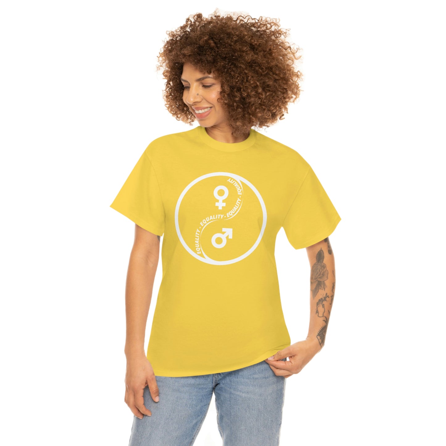 Yin Yang Equality - Gender Equality - Unisex Heavy Cotton Tee