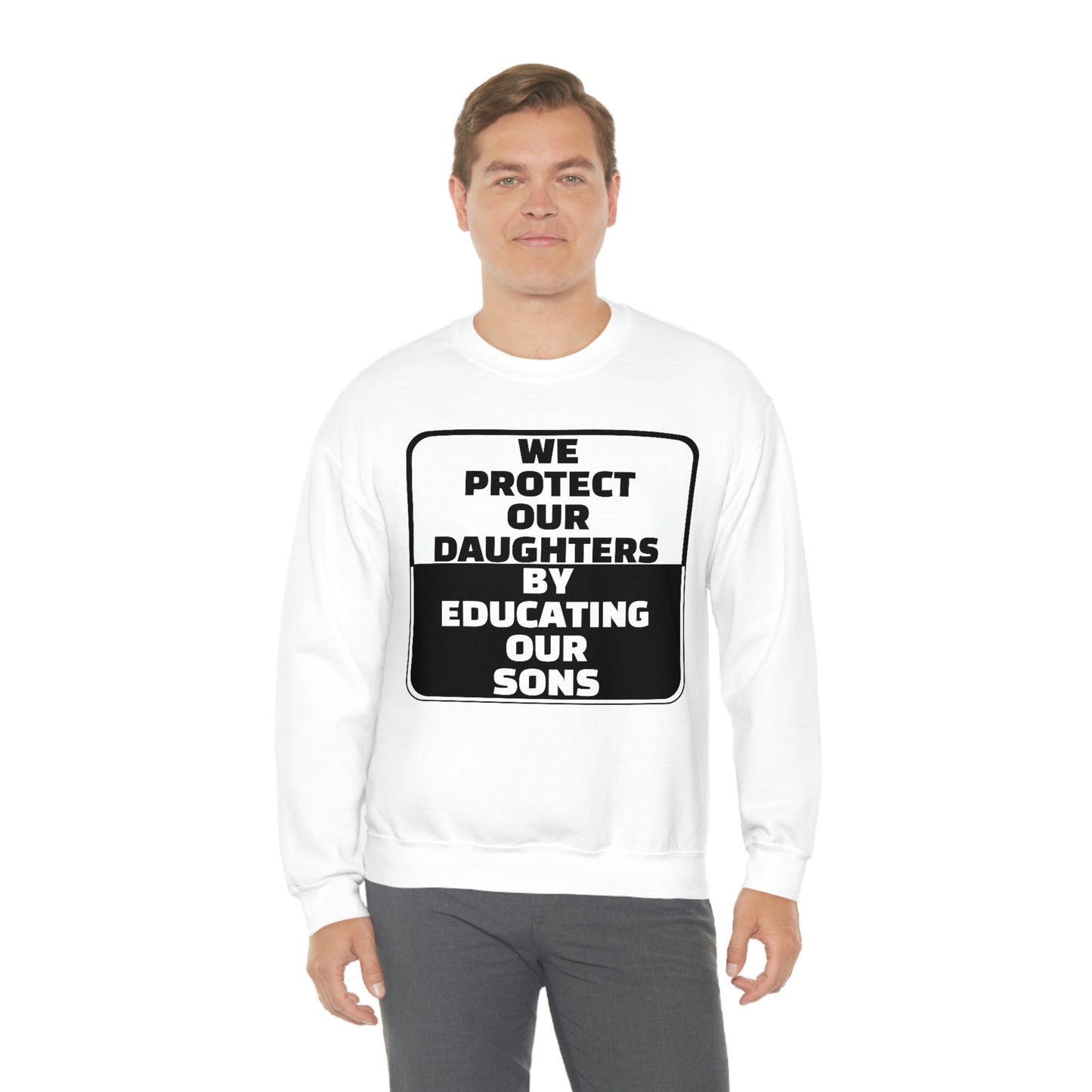Educate our Sons - Gender Equality - Unisex Heavy Blend™ Crewneck Sweatshirt