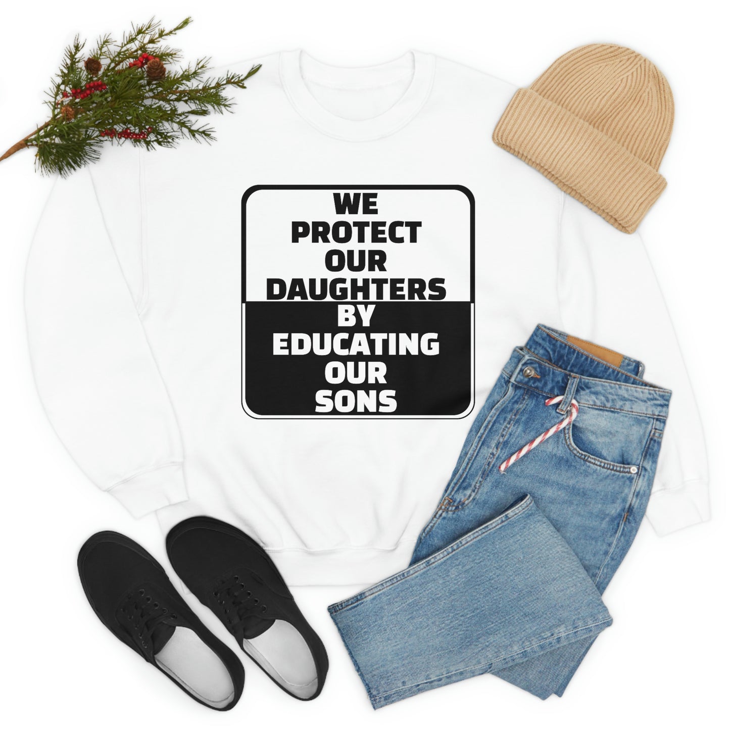 Educate our Sons - Gender Equality - Unisex Heavy Blend™ Crewneck Sweatshirt
