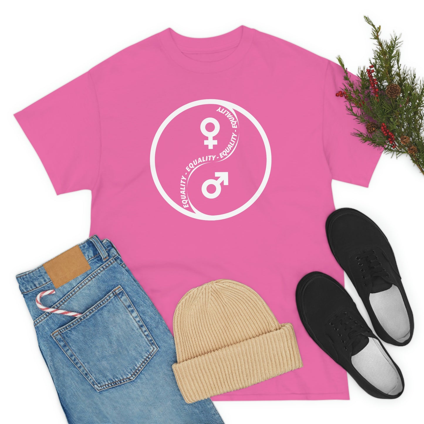 Yin Yang Equality - Gender Equality - Unisex Heavy Cotton Tee