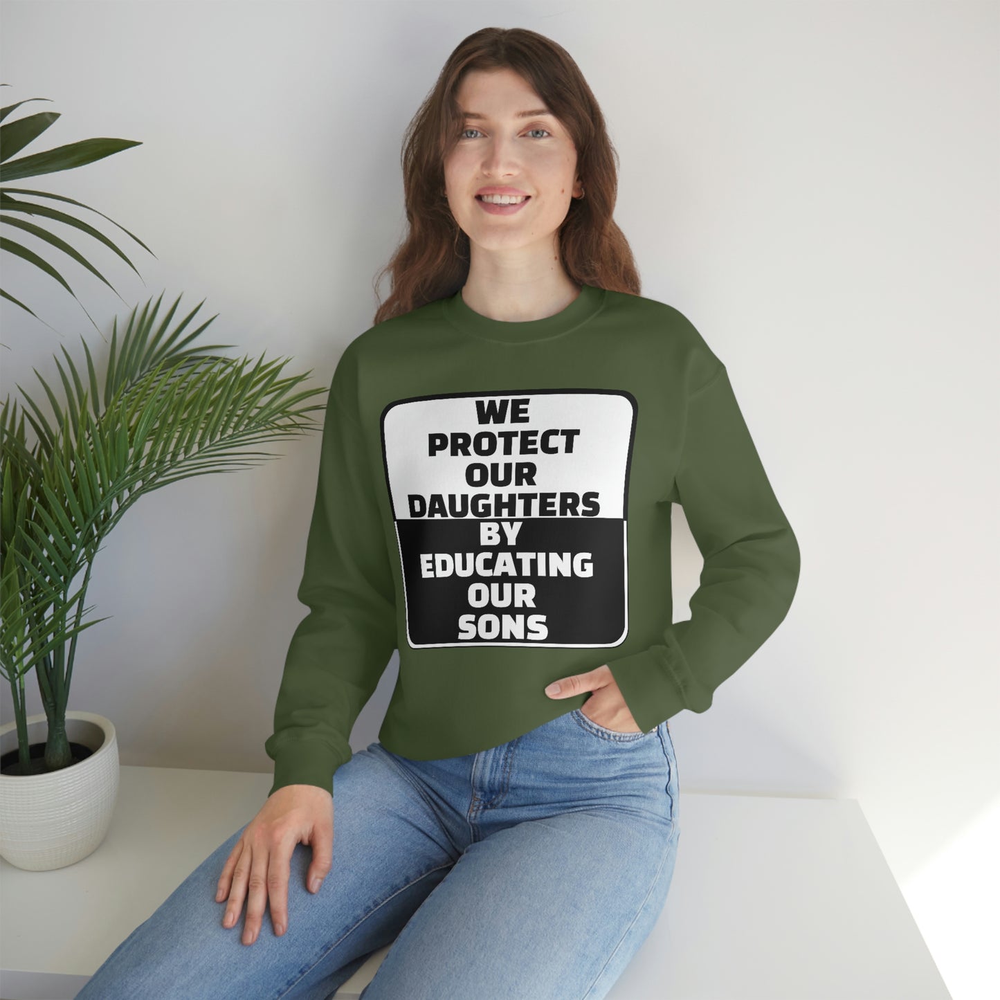Educate our Sons - Gender Equality - Unisex Heavy Blend™ Crewneck Sweatshirt