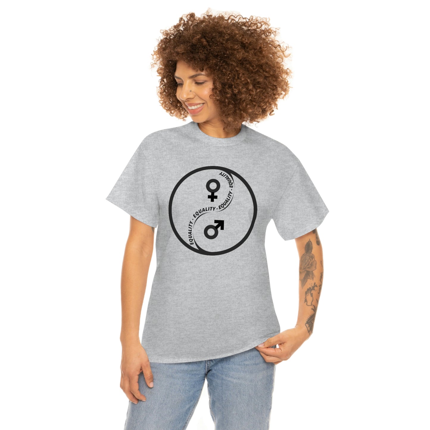 Yin Yang Equality - Gender Equality - Unisex Heavy Cotton Tee