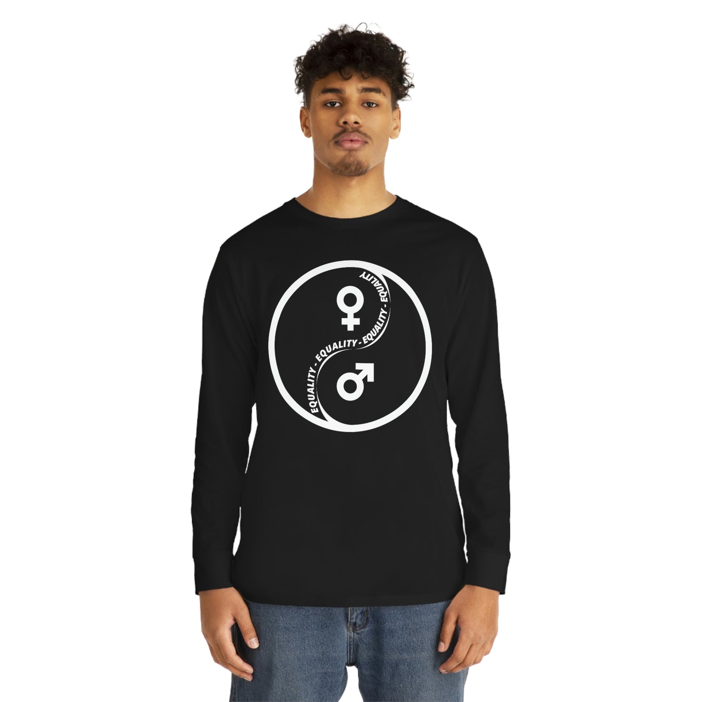 Yin Yang Equality - Gender Equality Men's - Long Sleeve Crewneck Tee