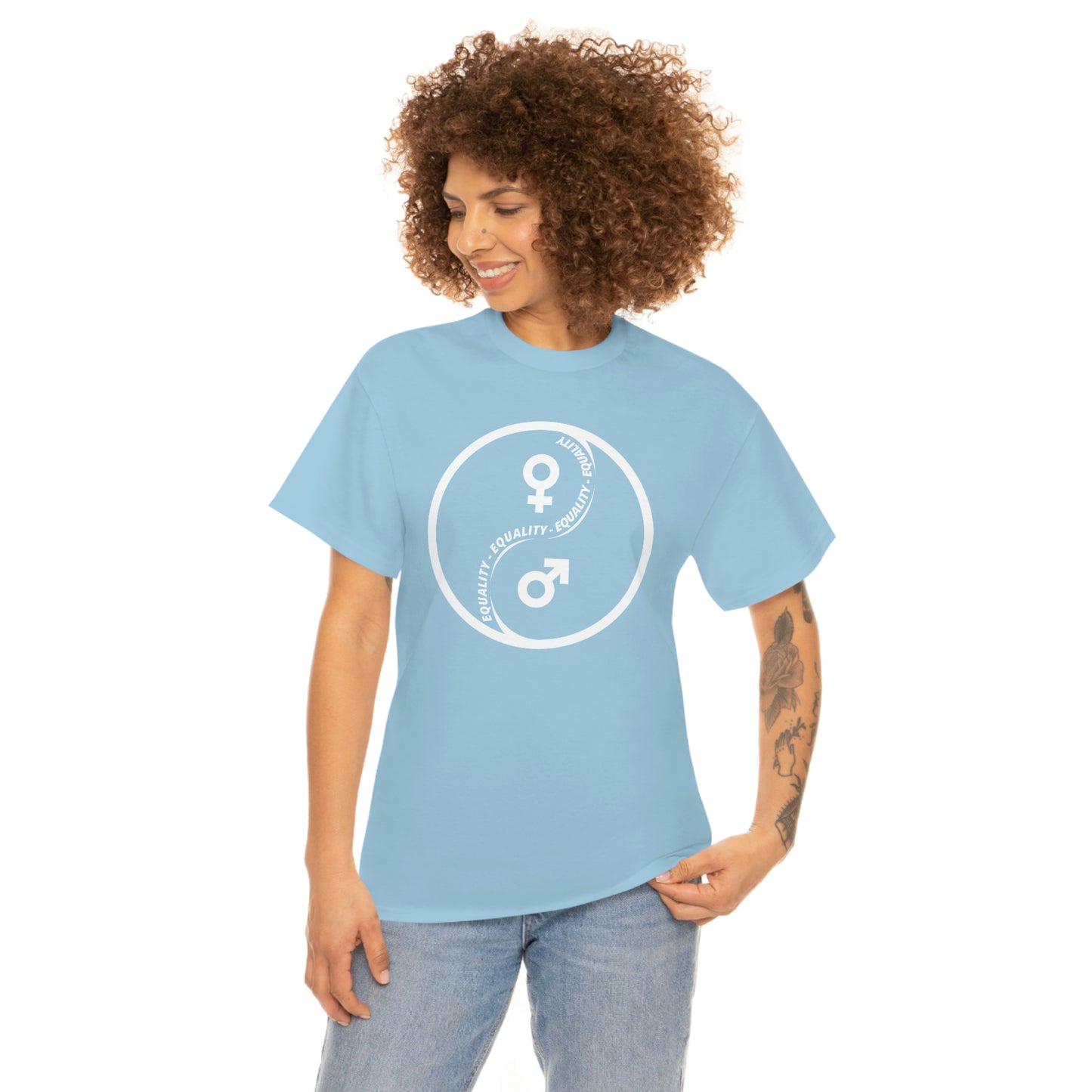Yin Yang Equality - Gender Equality - Unisex Heavy Cotton Tee