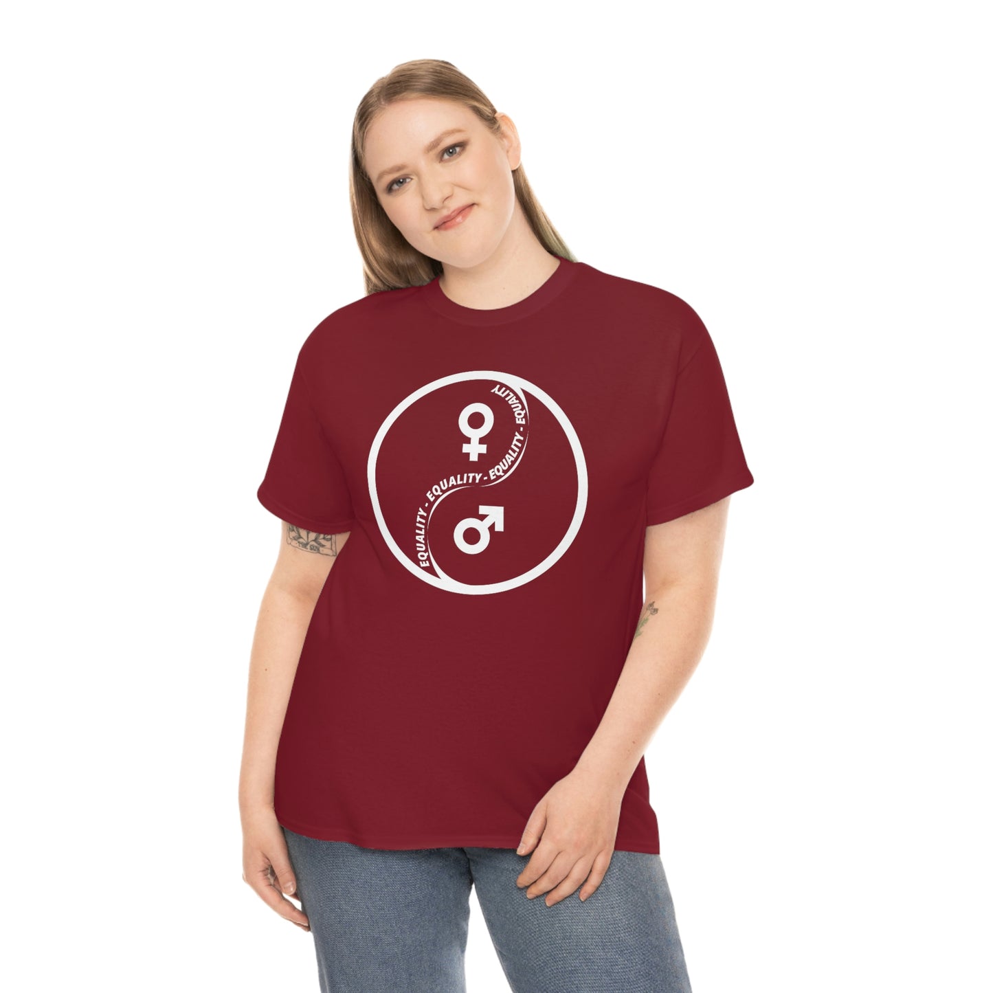 Yin Yang Equality - Gender Equality - Unisex Heavy Cotton Tee