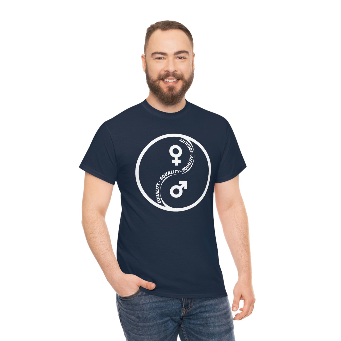 Yin Yang Equality - Gender Equality - Unisex Heavy Cotton Tee