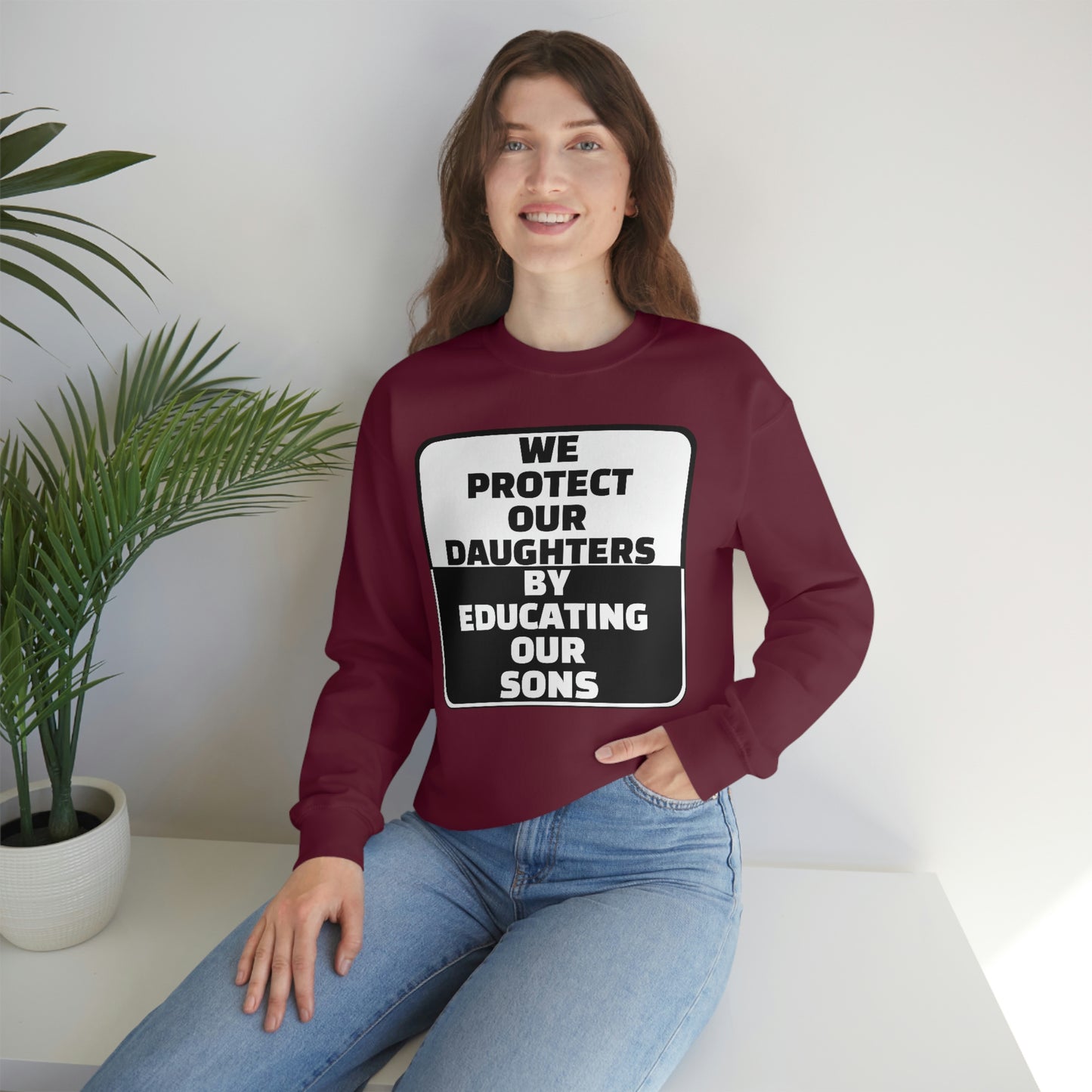 Educate our Sons - Gender Equality - Unisex Heavy Blend™ Crewneck Sweatshirt