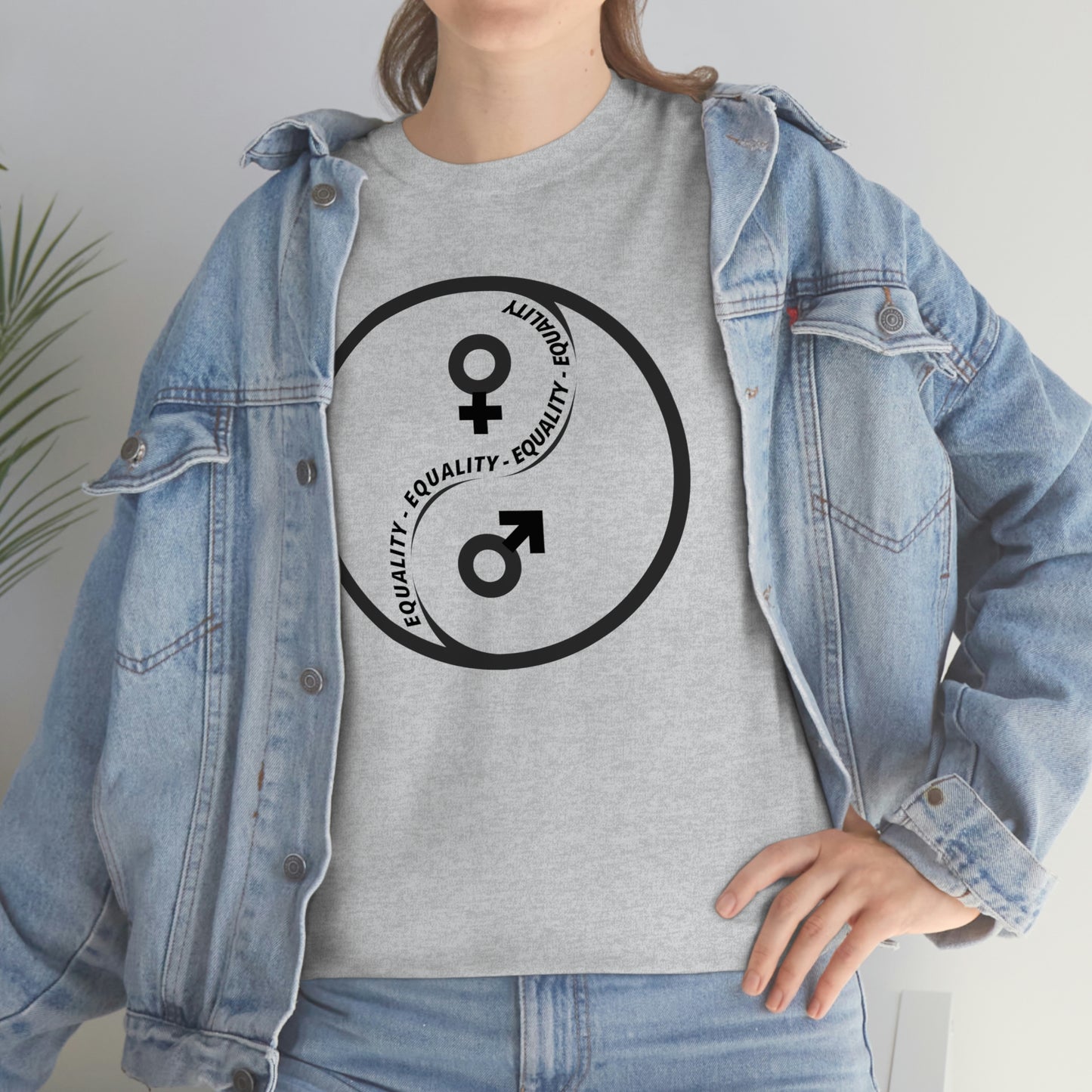 Yin Yang Equality - Gender Equality - Unisex Heavy Cotton Tee