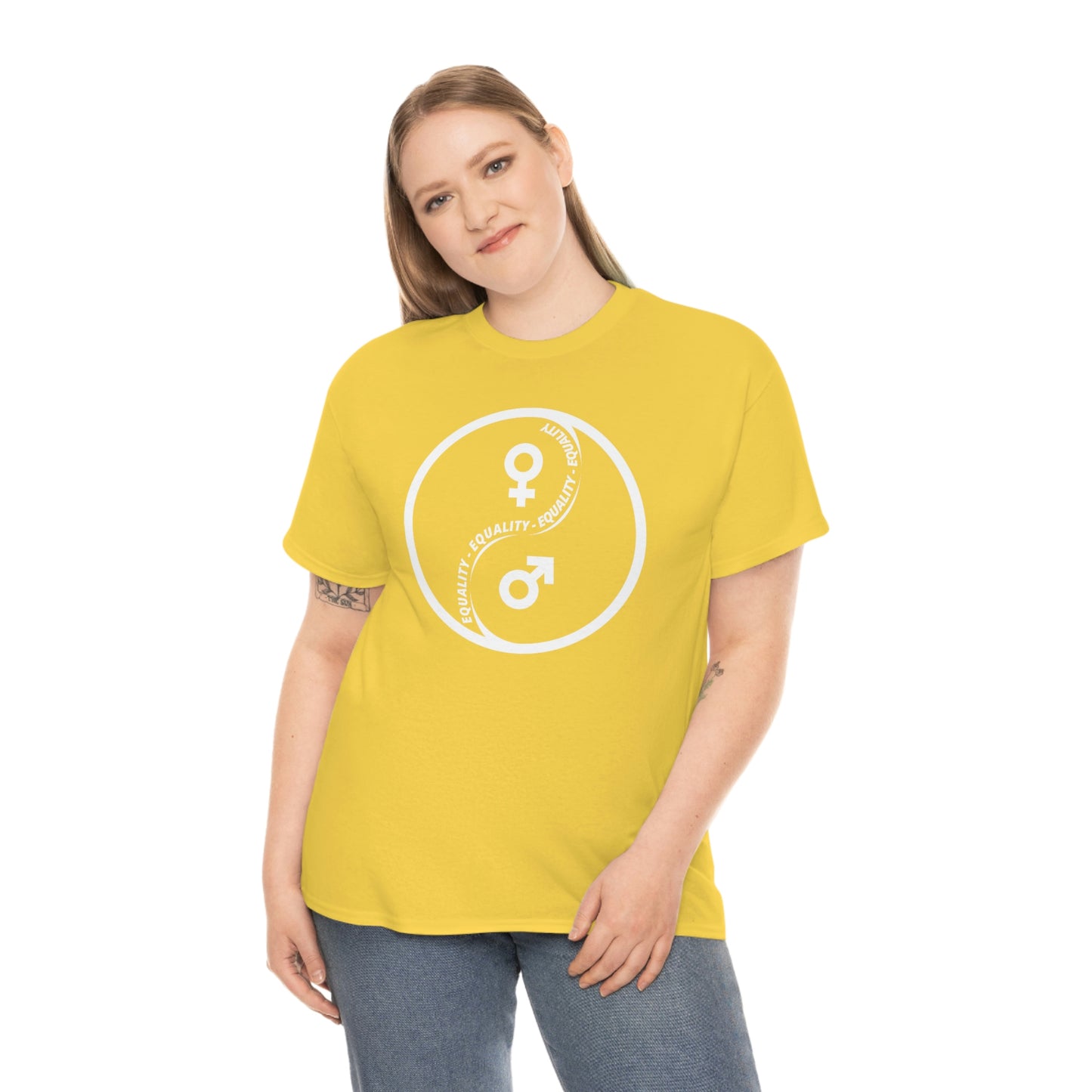 Yin Yang Equality - Gender Equality - Unisex Heavy Cotton Tee
