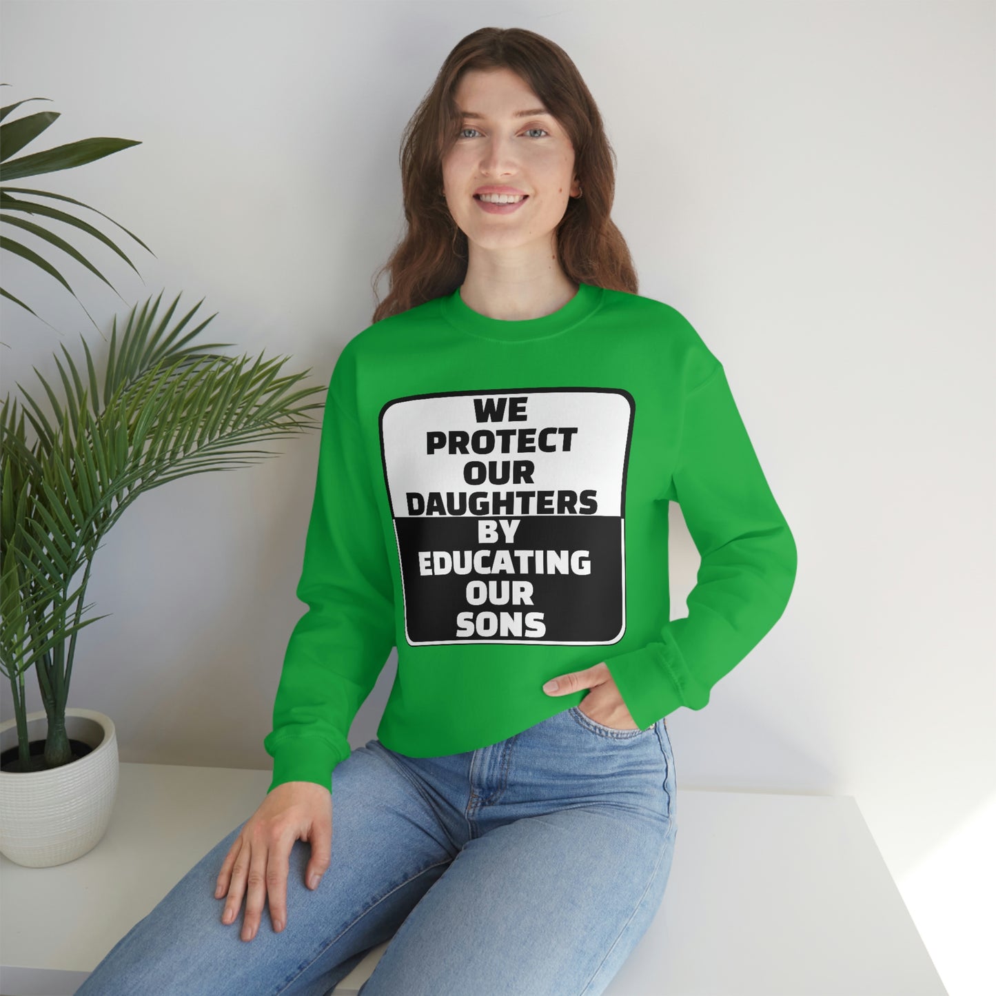 Educate our Sons - Gender Equality - Unisex Heavy Blend™ Crewneck Sweatshirt