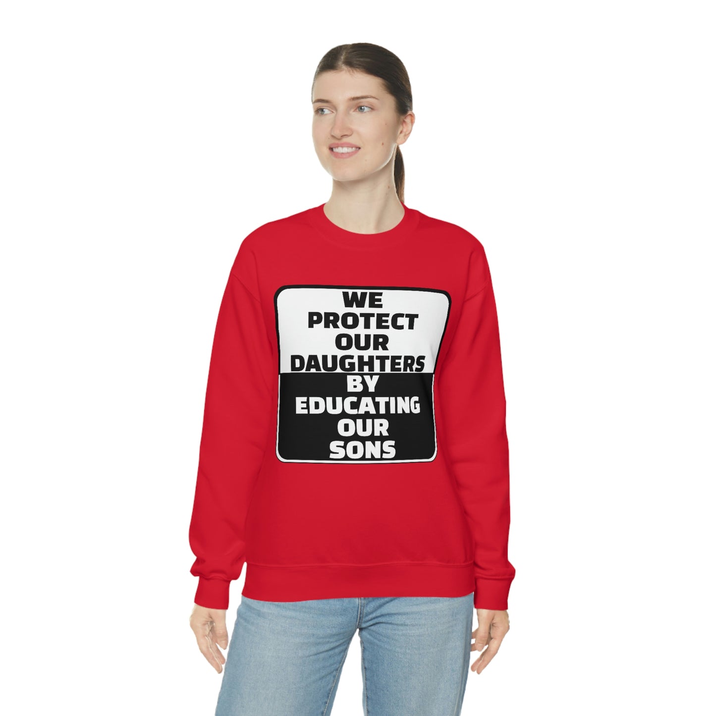 Educate our Sons - Gender Equality - Unisex Heavy Blend™ Crewneck Sweatshirt
