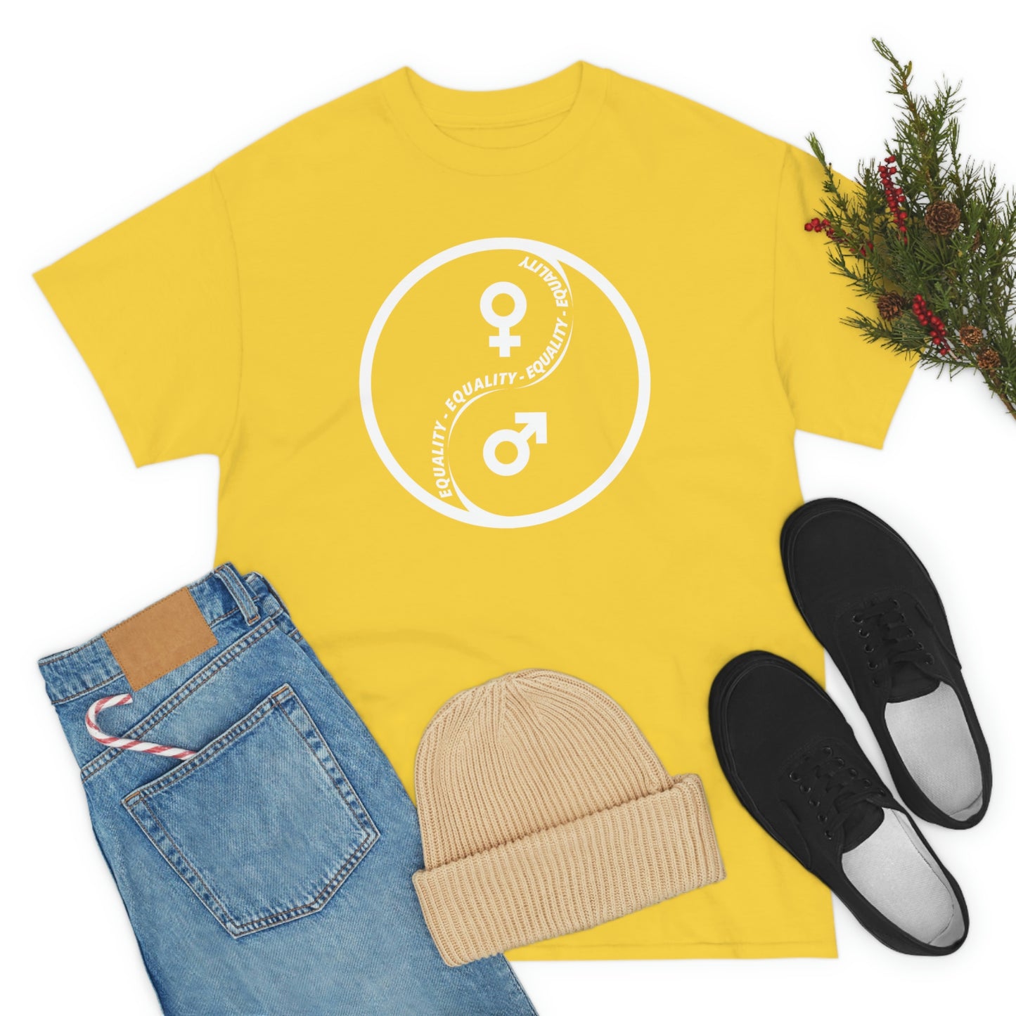 Yin Yang Equality - Gender Equality - Unisex Heavy Cotton Tee
