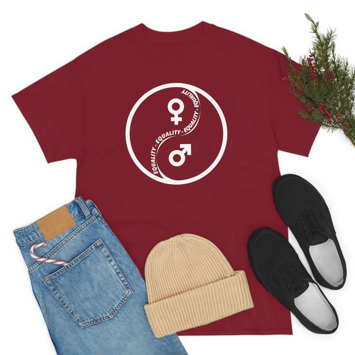 Yin Yang Equality - Gender Equality - Unisex Heavy Cotton Tee