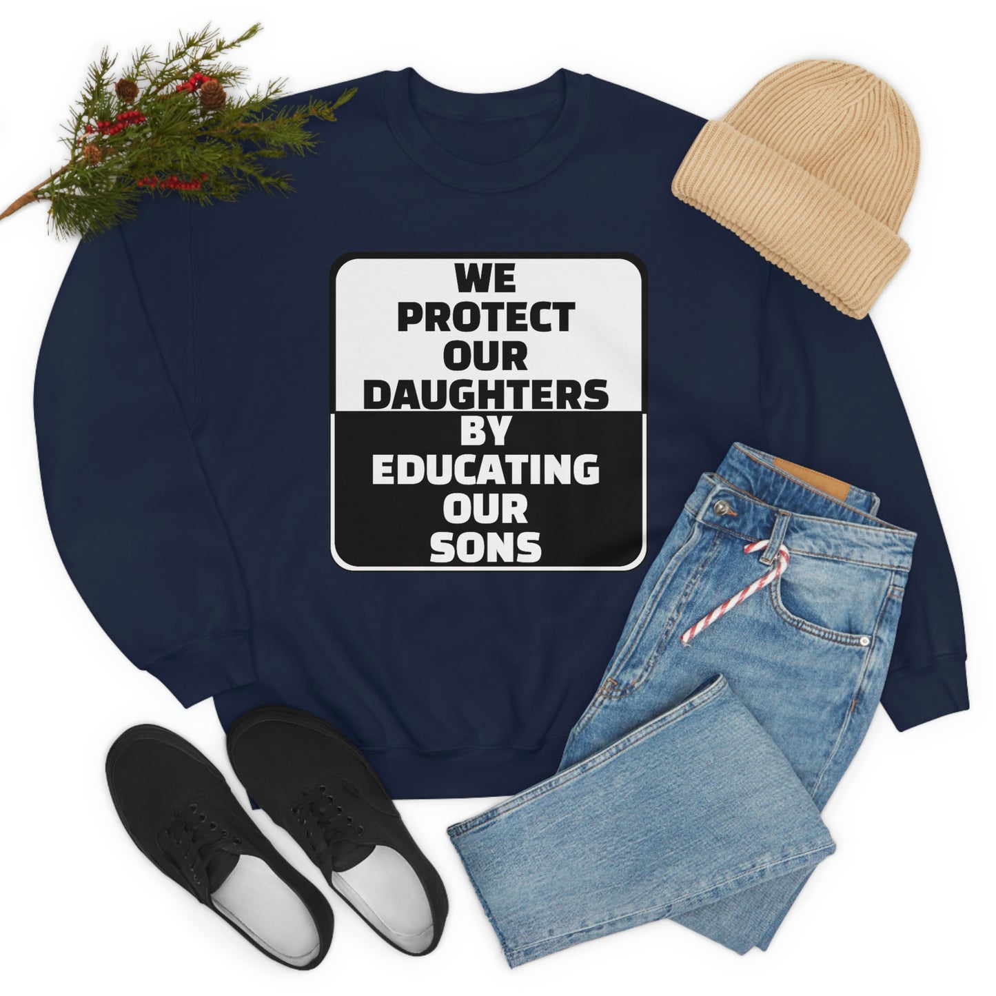 Educate our Sons - Gender Equality - Unisex Heavy Blend™ Crewneck Sweatshirt