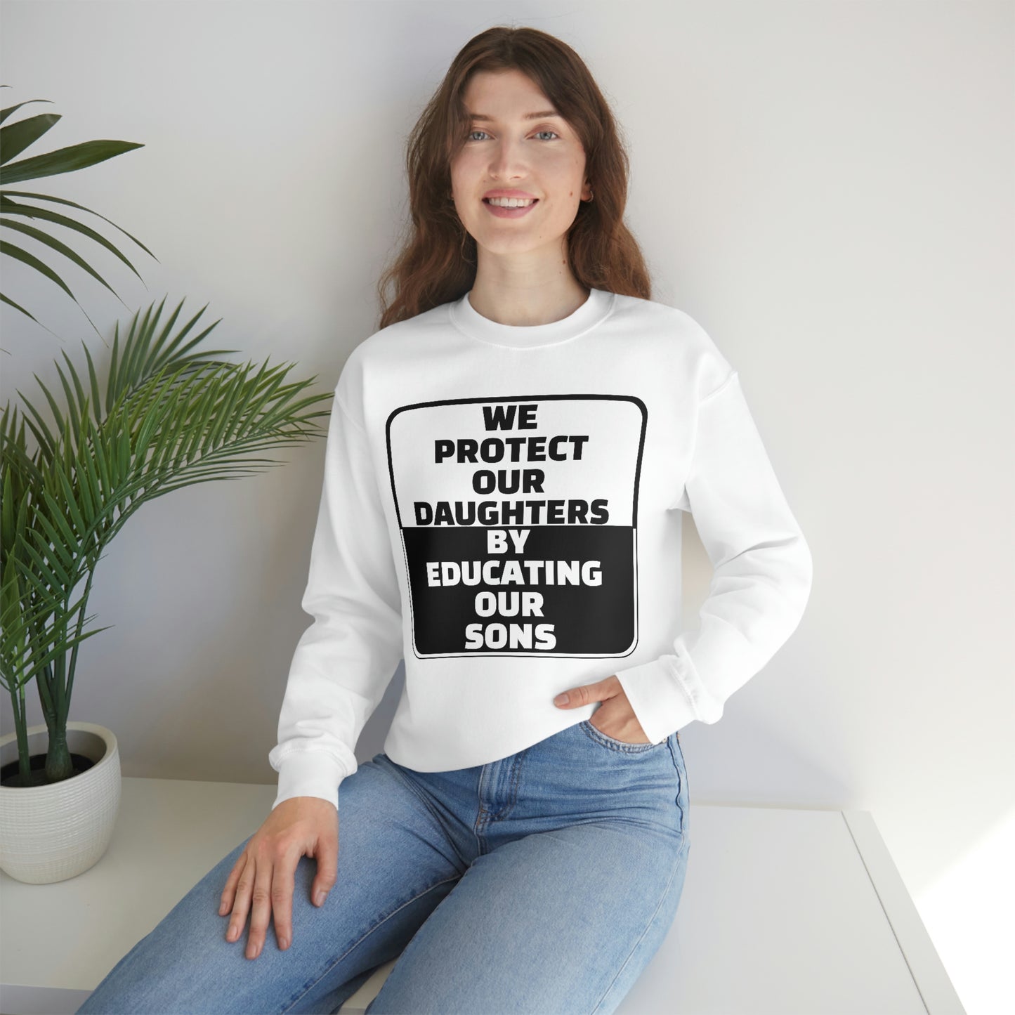 Educate our Sons - Gender Equality - Unisex Heavy Blend™ Crewneck Sweatshirt