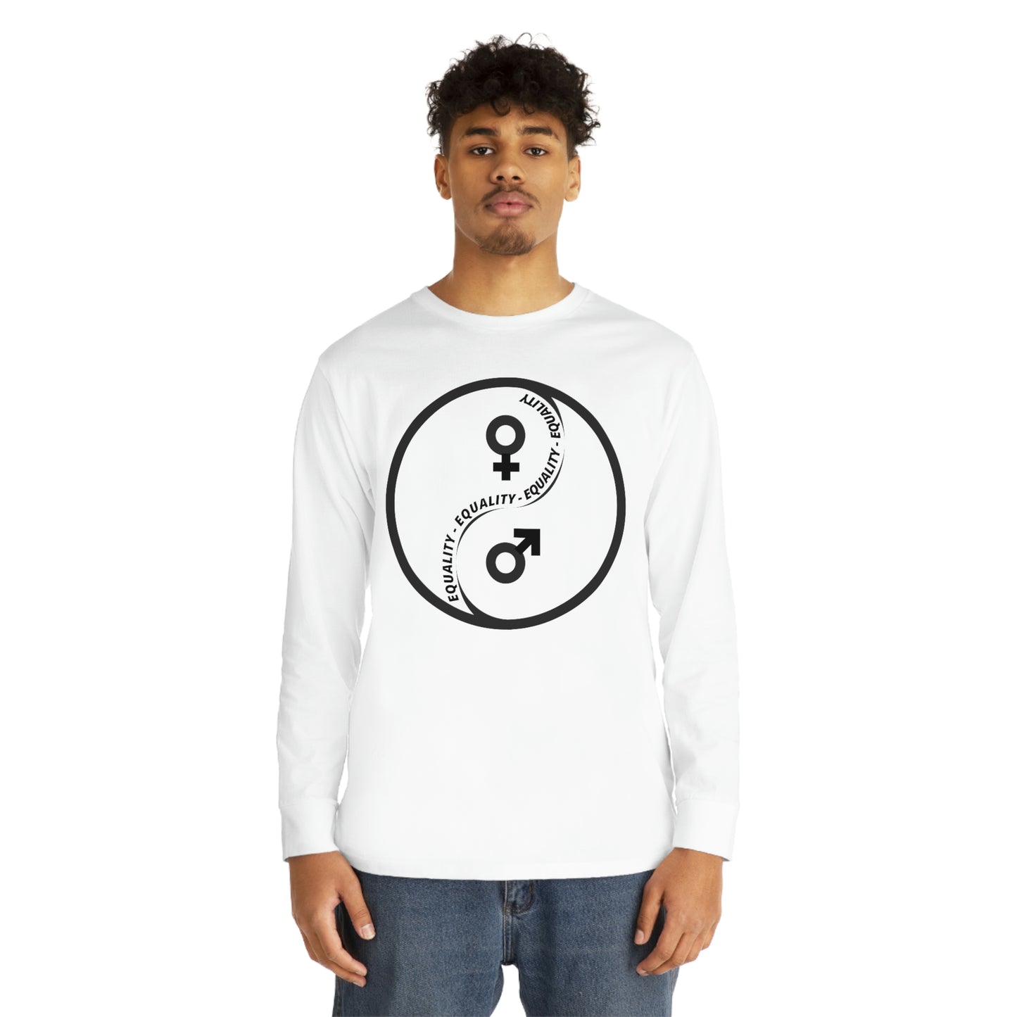 Yin Yang Equality - Gender Equality Men's - Long Sleeve Crewneck Tee