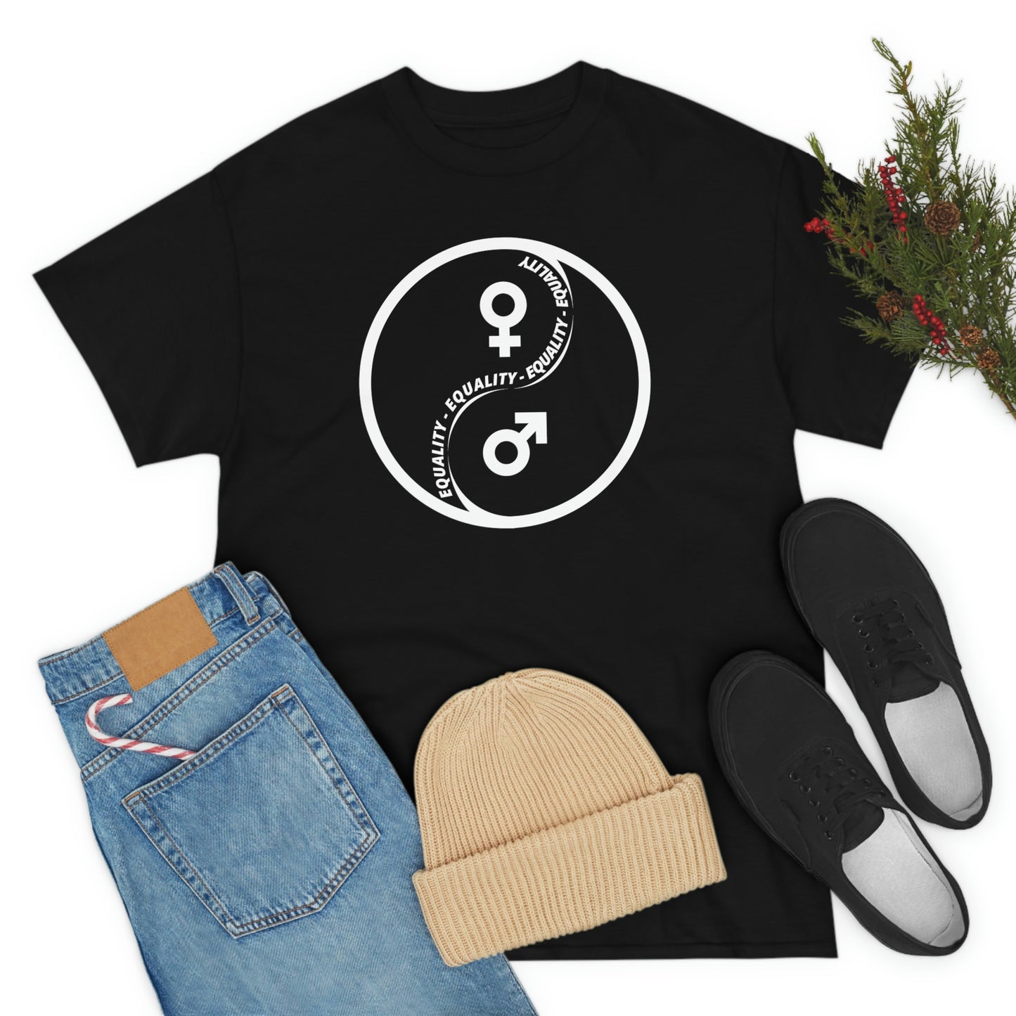 Yin Yang Equality - Gender Equality - Unisex Heavy Cotton Tee