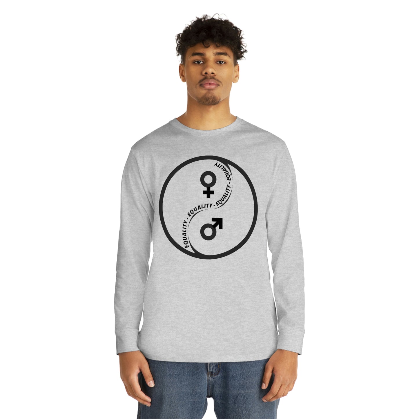 Yin Yang Equality - Gender Equality Men's - Long Sleeve Crewneck Tee