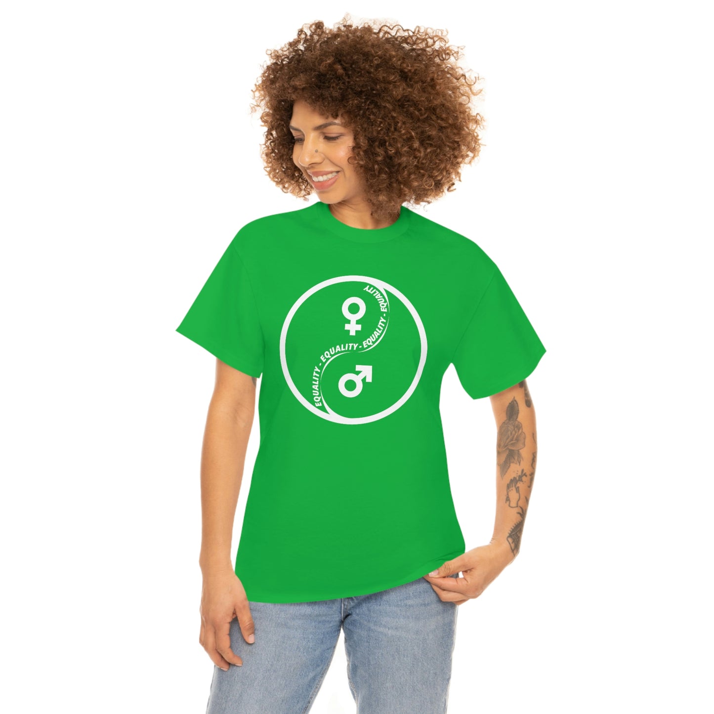 Yin Yang Equality - Gender Equality - Unisex Heavy Cotton Tee