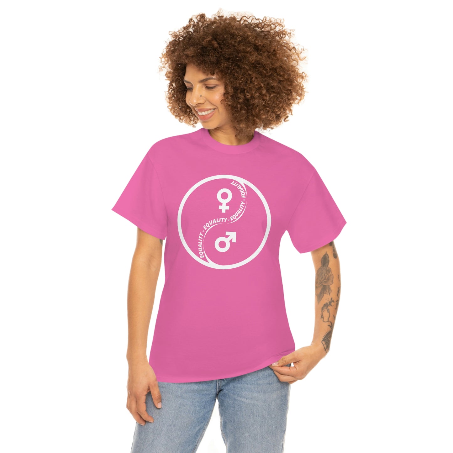 Yin Yang Equality - Gender Equality - Unisex Heavy Cotton Tee