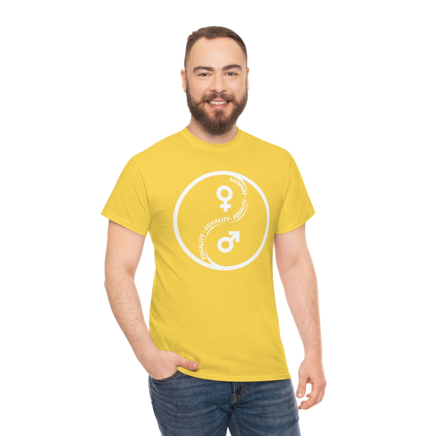Yin Yang Equality - Gender Equality - Unisex Heavy Cotton Tee