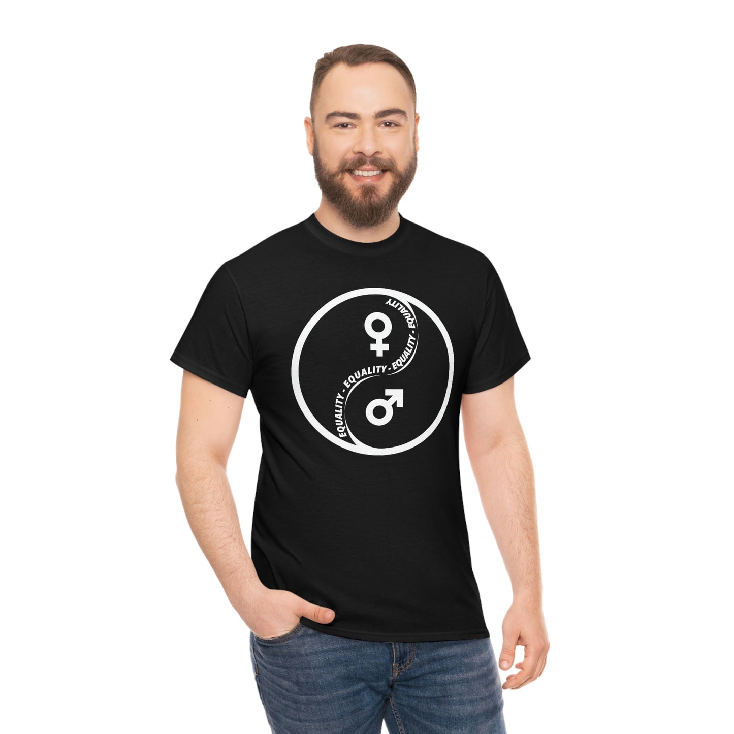 Yin Yang Equality - Gender Equality - Unisex Heavy Cotton Tee