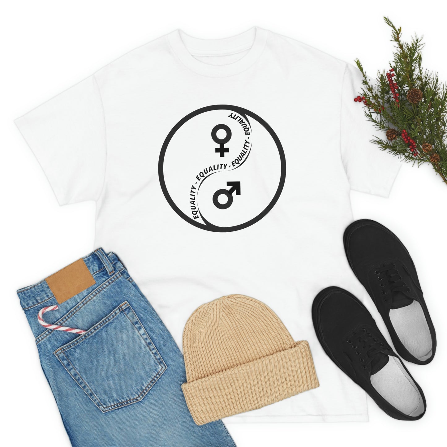 Yin Yang Equality - Gender Equality - Unisex Heavy Cotton Tee